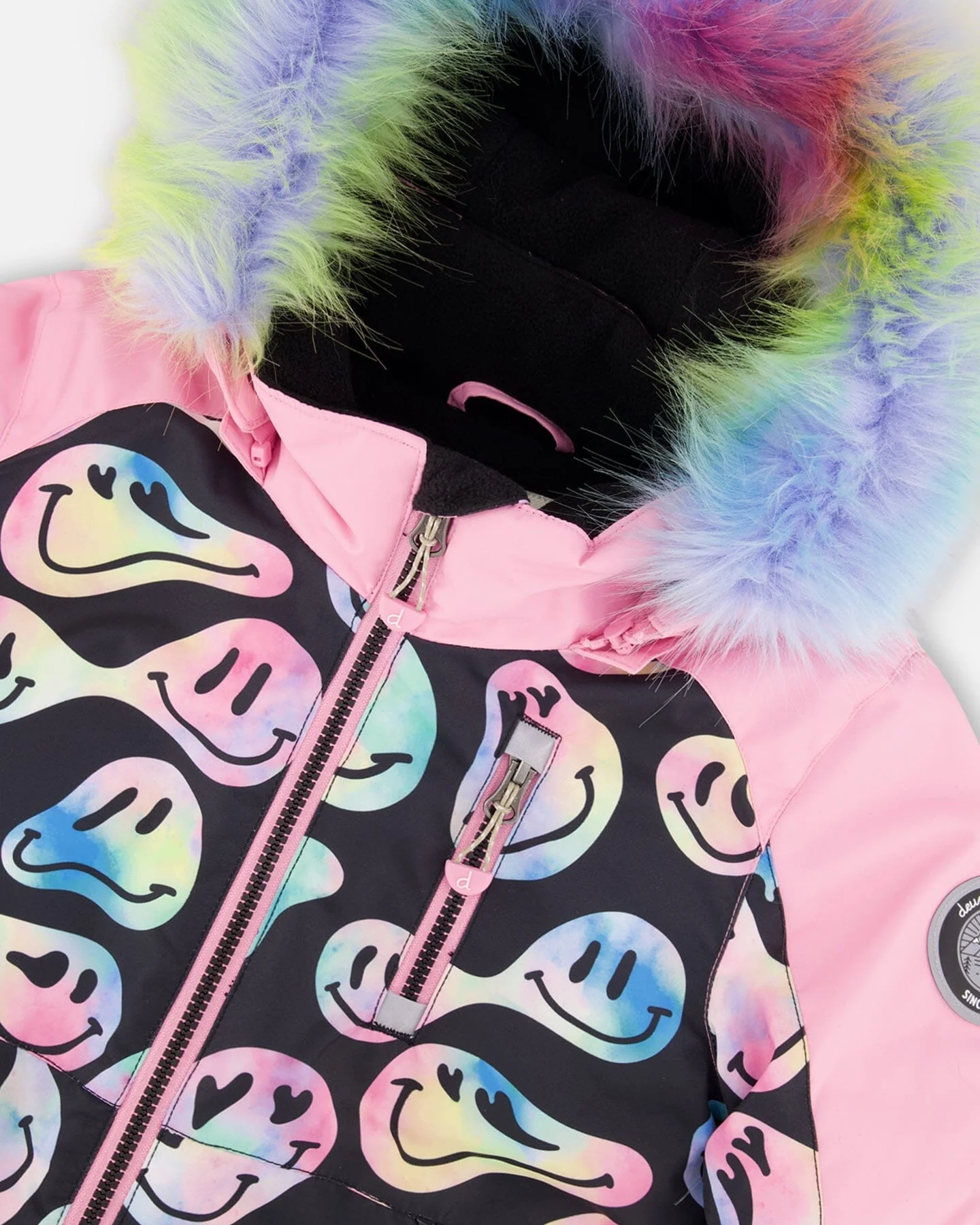 One-Piece Play Snowsuit Smiley Face Girl