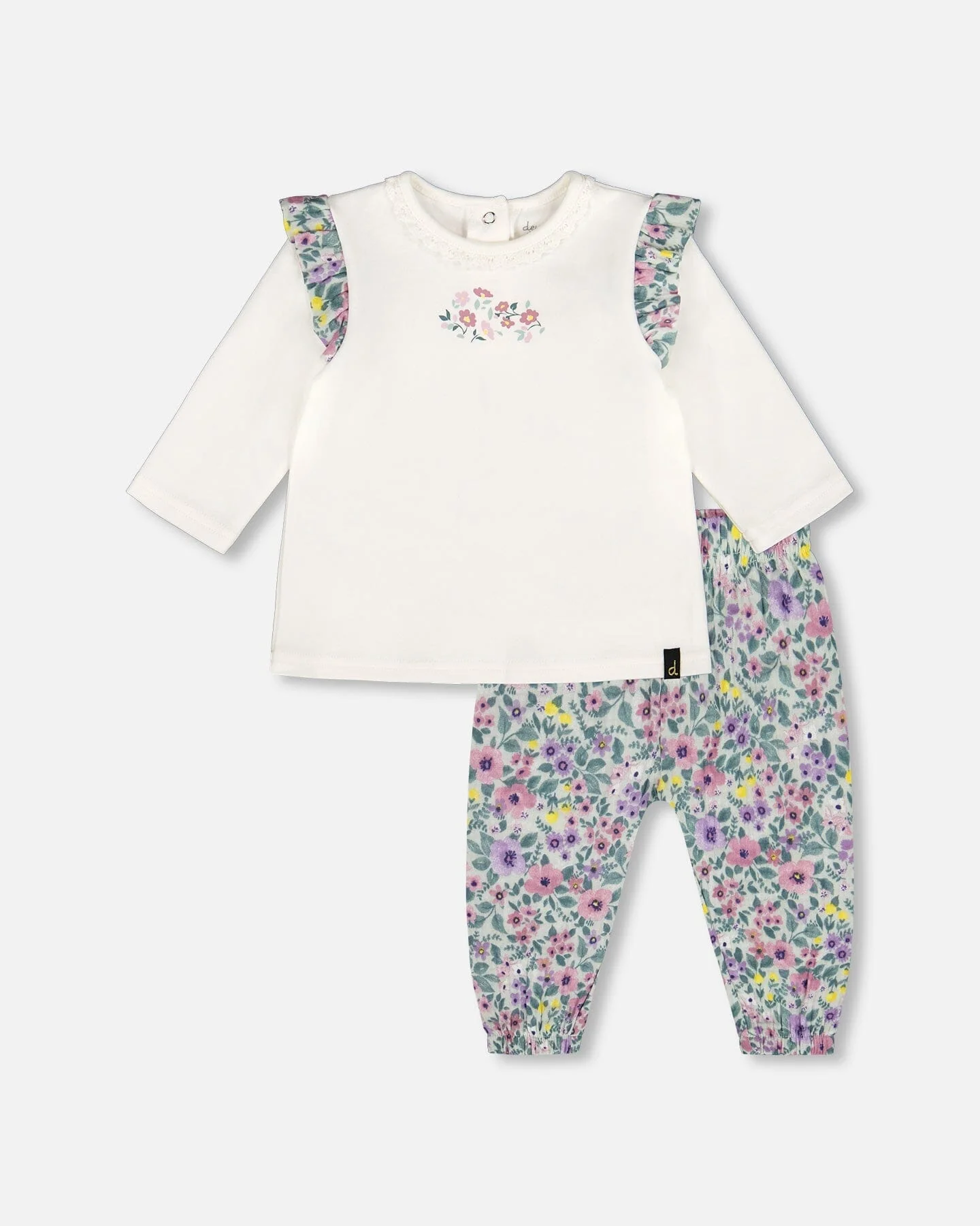 Organic Cotton Off-White Top And Muslin Pants Set