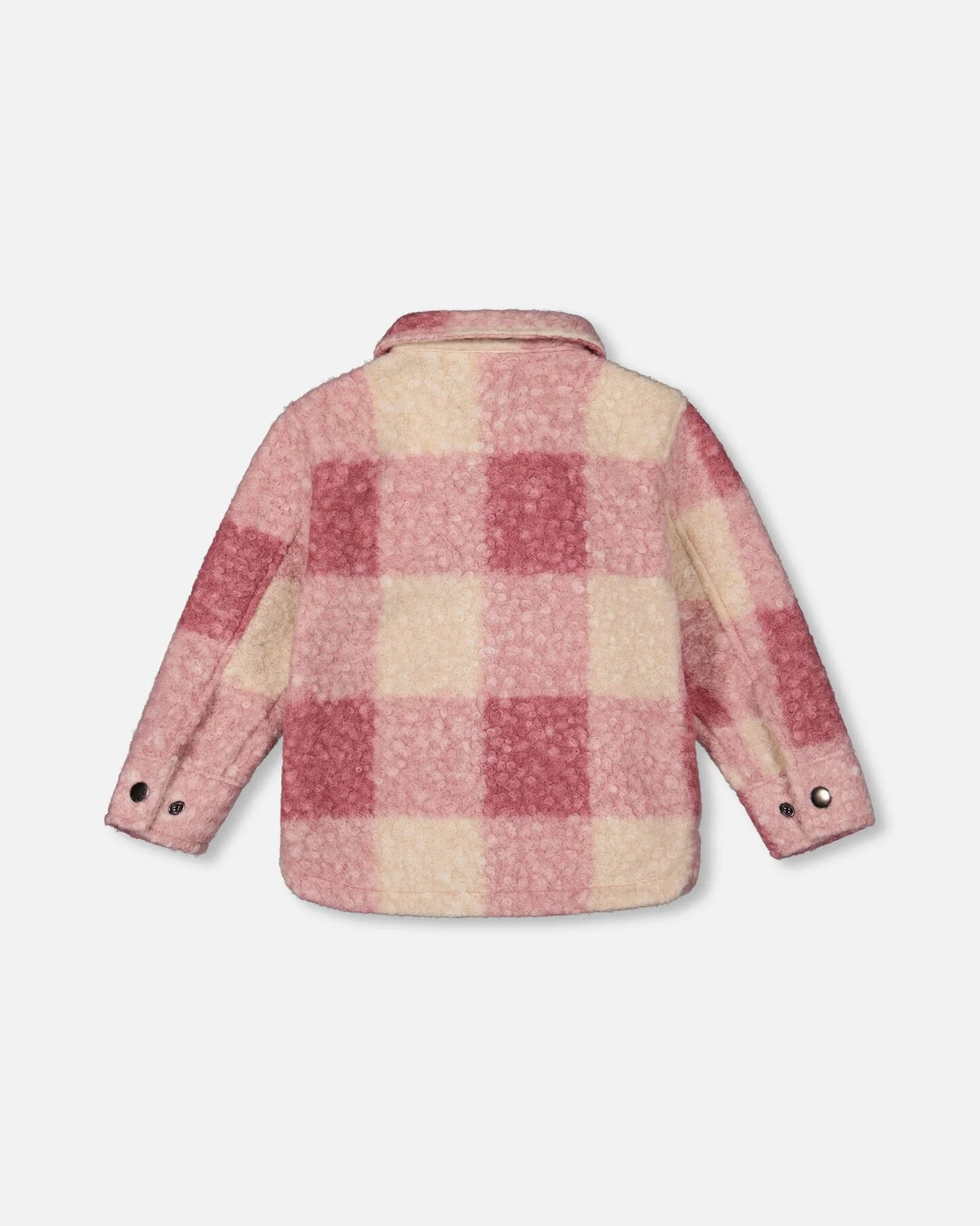 Zipped Plaid Overshirt Off-White And Pink