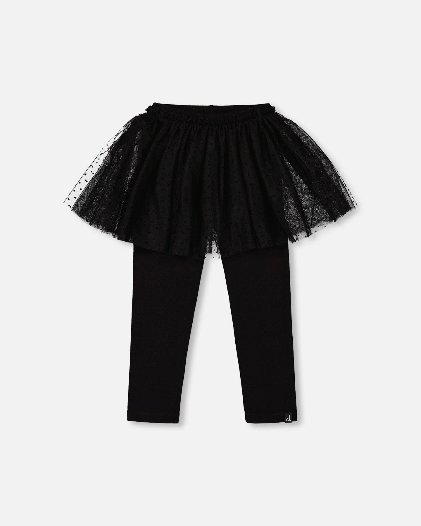Leggings With Tulle Skirt Black