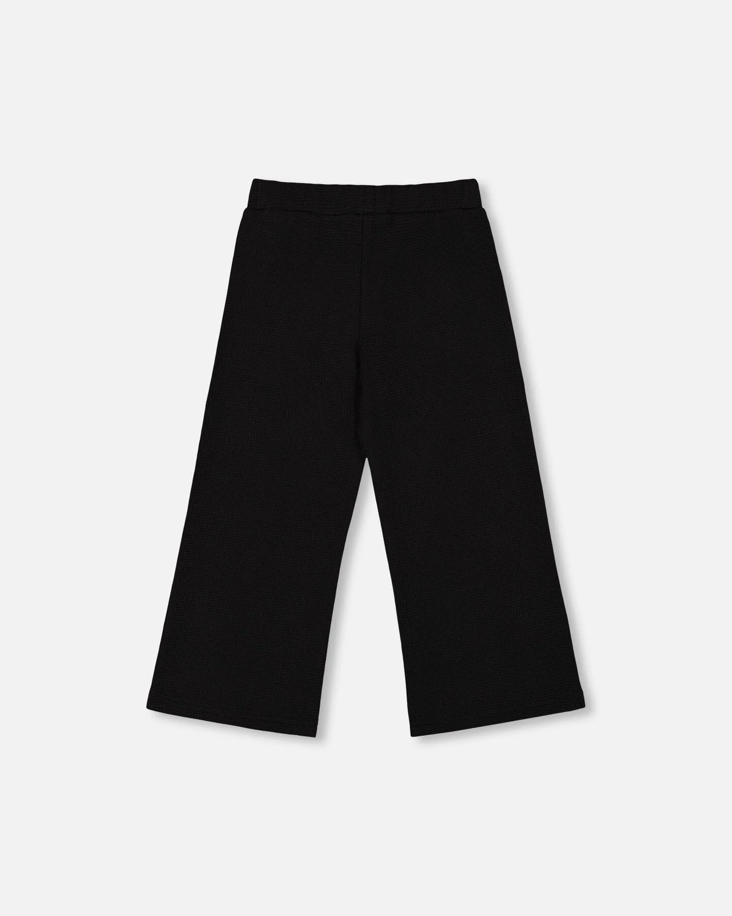 Waffle Flare Leg Pants Black