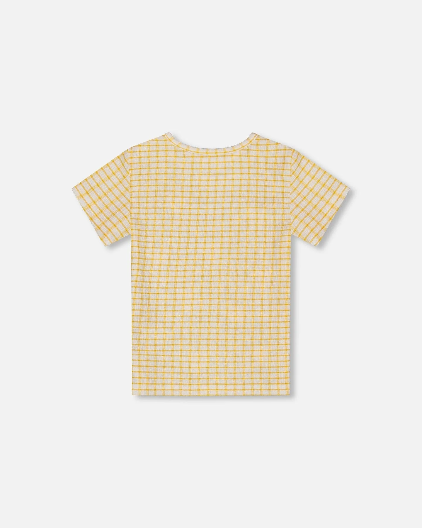 Crinkle Top With Applique Pale Yellow And White