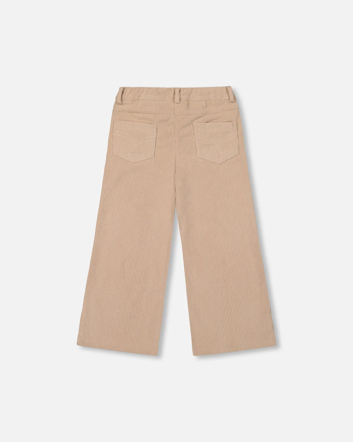 Wide Leg Corduroy Pants Beige