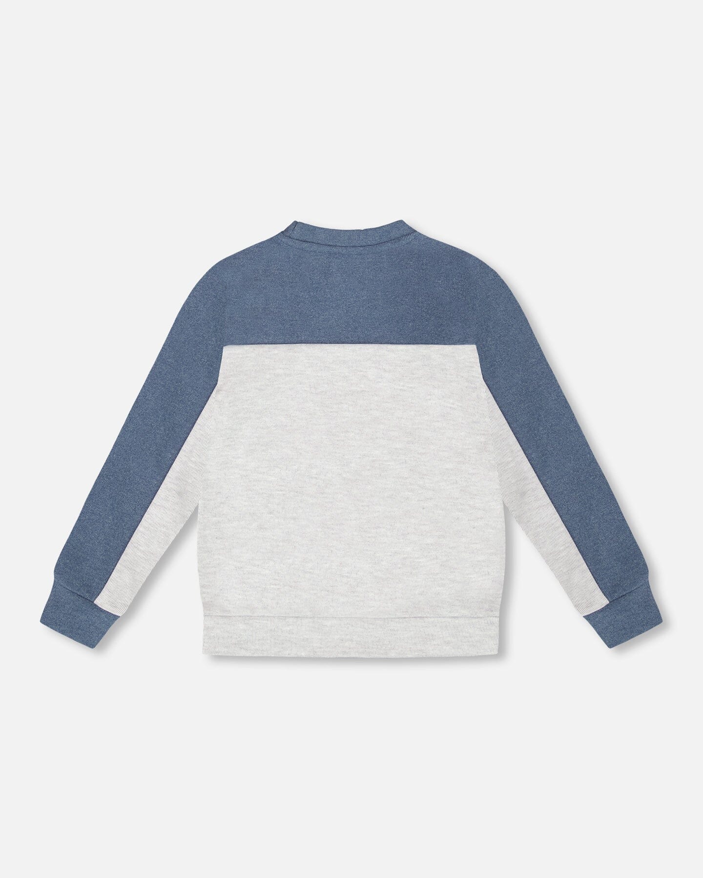 Long Sleeve Super Soft Brushed Jersey Top Color Block Light Heather Gray