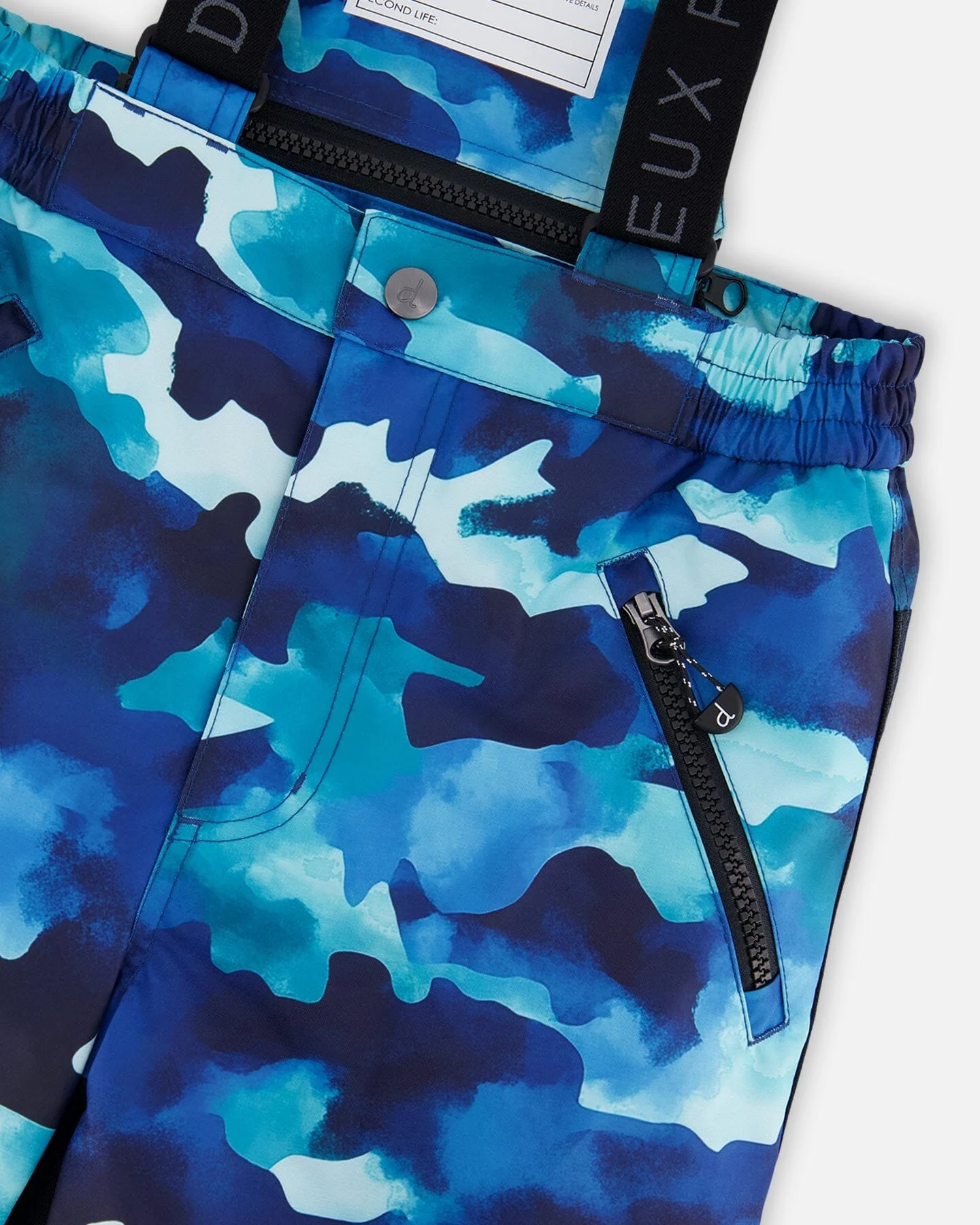 Two-Piece Play Snowsuit Teal Blue Camouflage