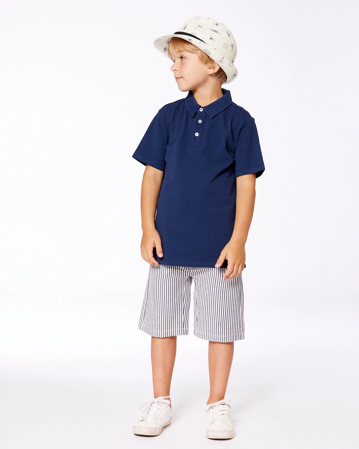Short Sleeve Polo Shirt Navy Blue