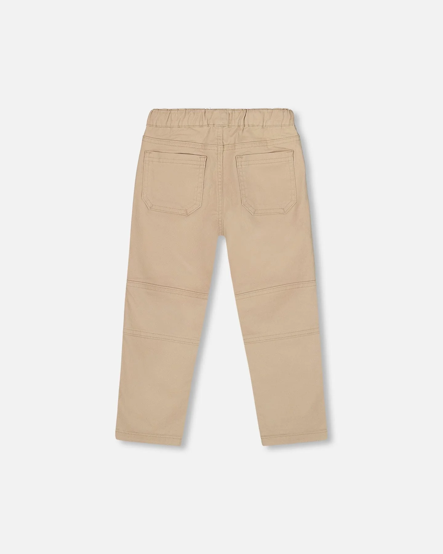 Twill Jogger Pants With Patch Pockets In Beige