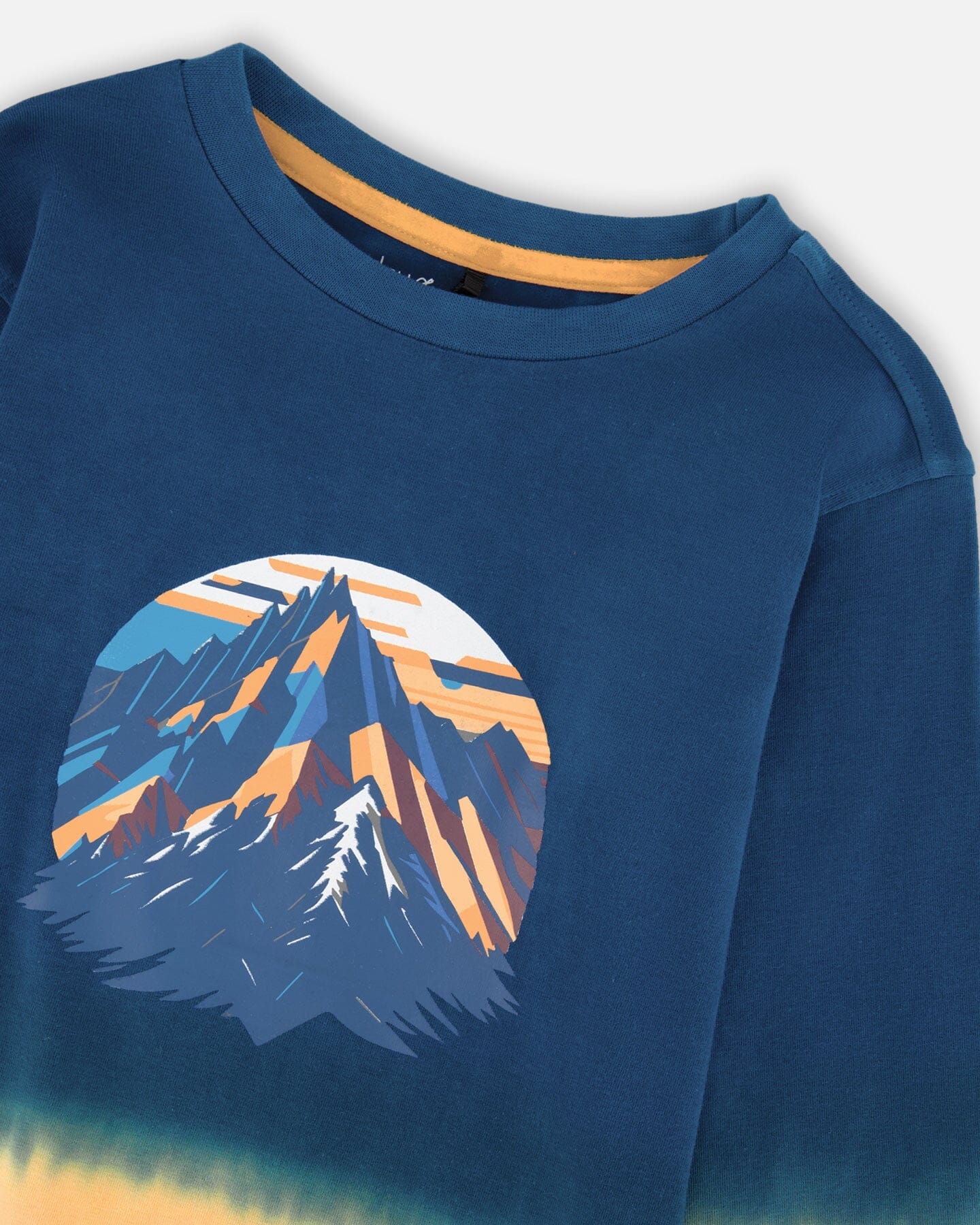 Long Sleeve Organic Cotton Gradient Jersey Tee Dark Teal