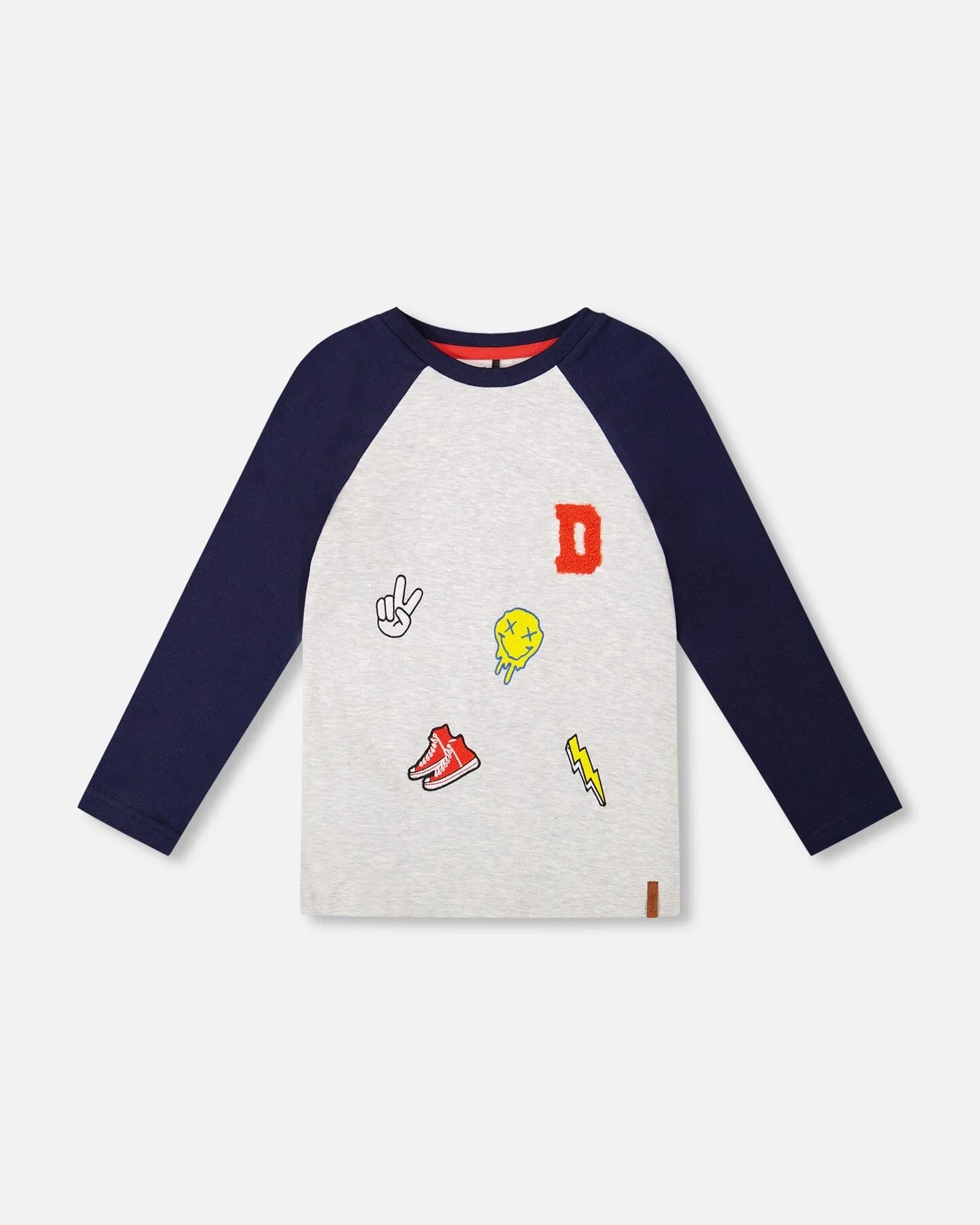 Organic Cotton Raglan Sleeve Tee Shirt Light Heather Grey