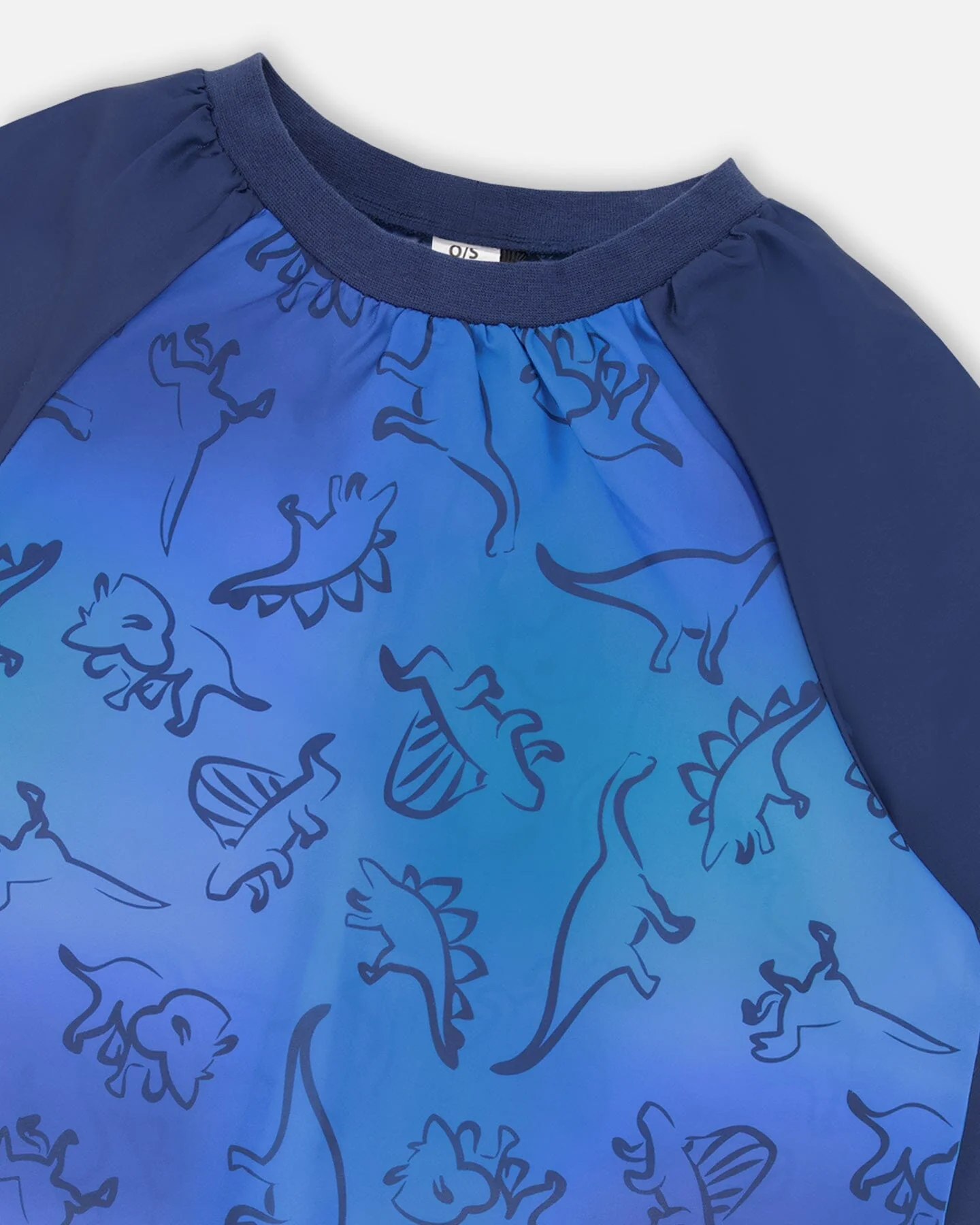 School Apron Blue Gradient Dinosaur Print