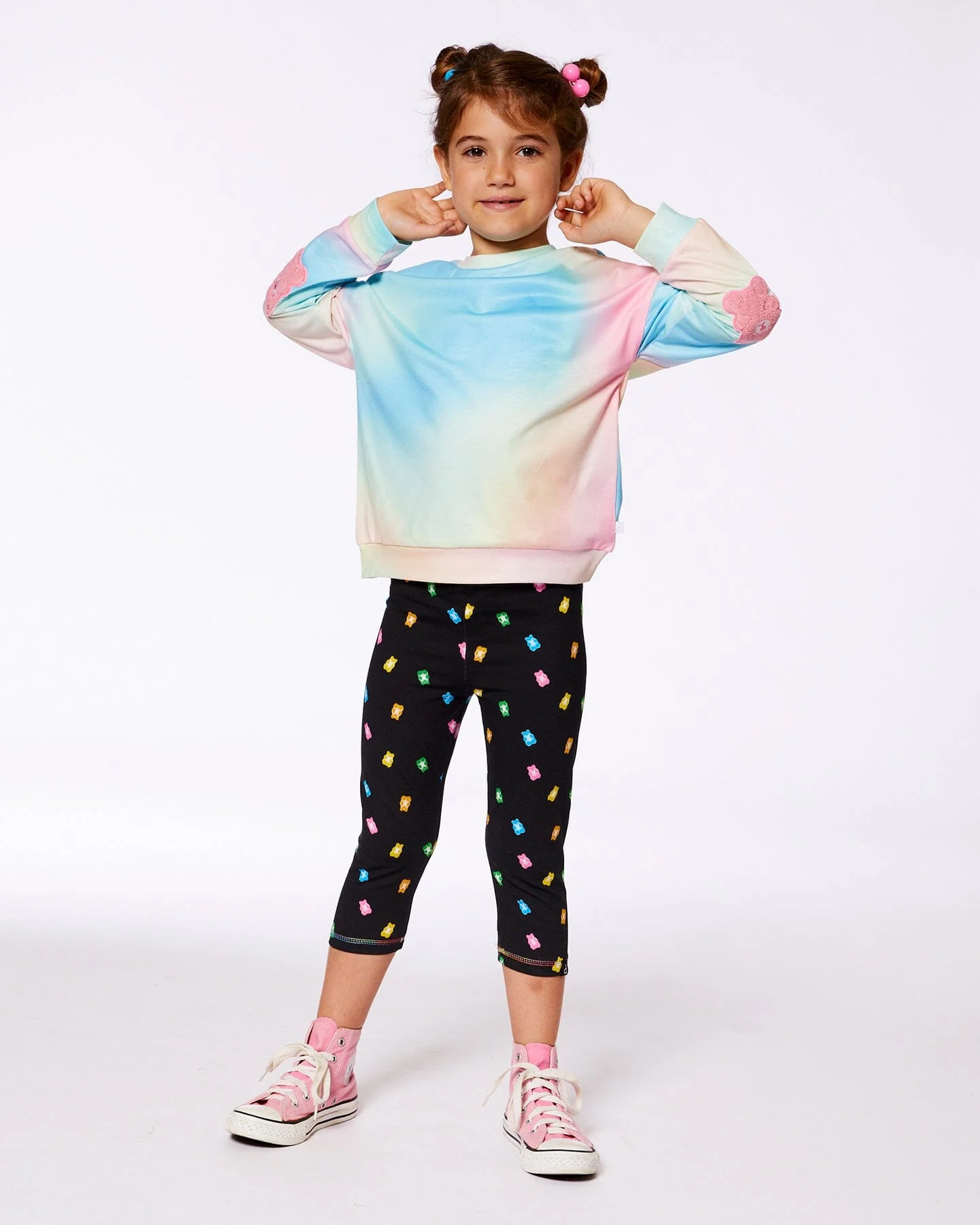 Printed Capri Legging Black And Multicolored Gummies