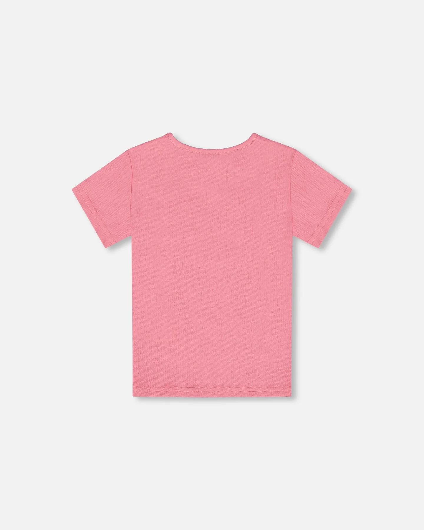 Crinkle Short Sleeve Top Candy Pink