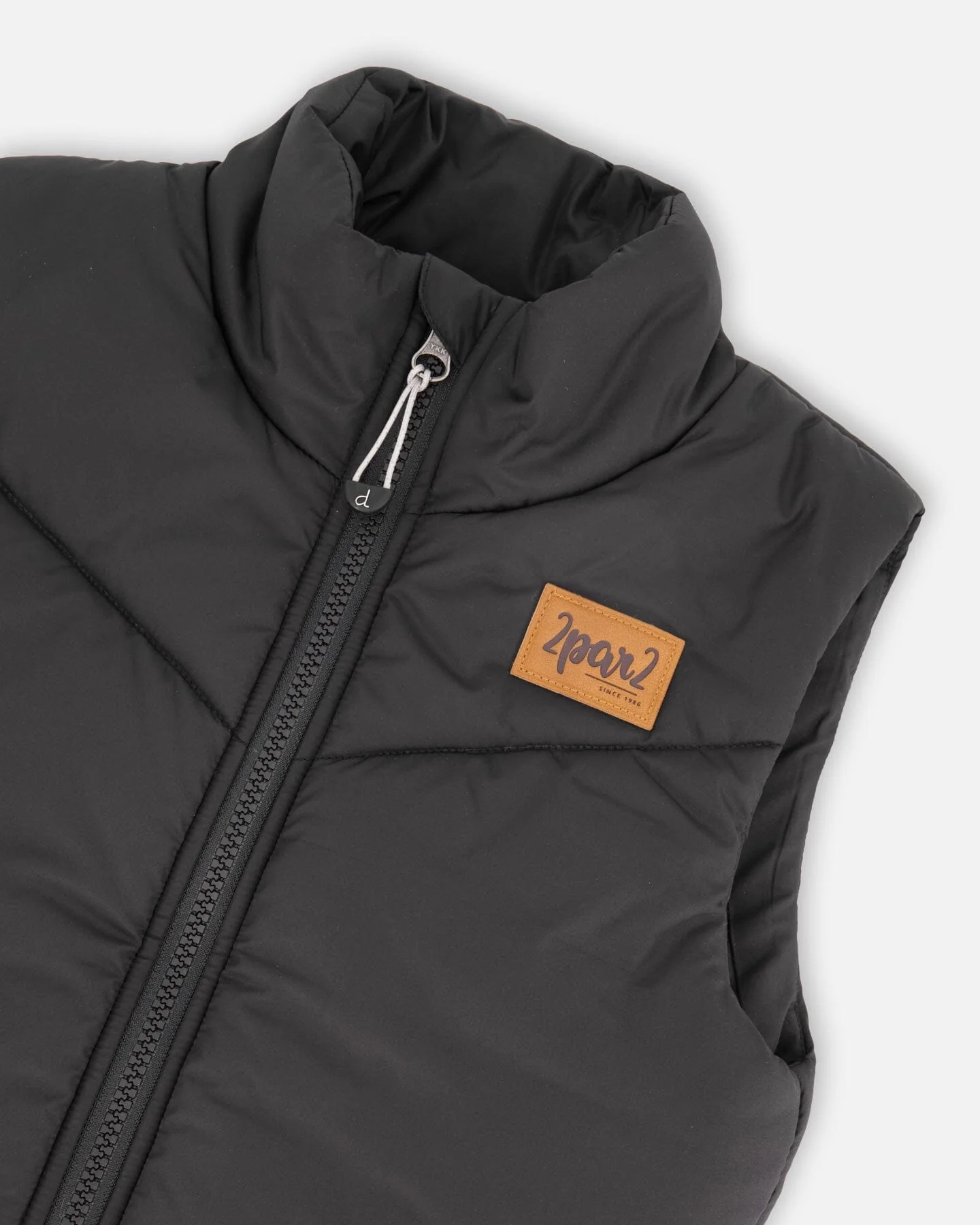 Quilted Mid-Season Sleeveless Vest Black