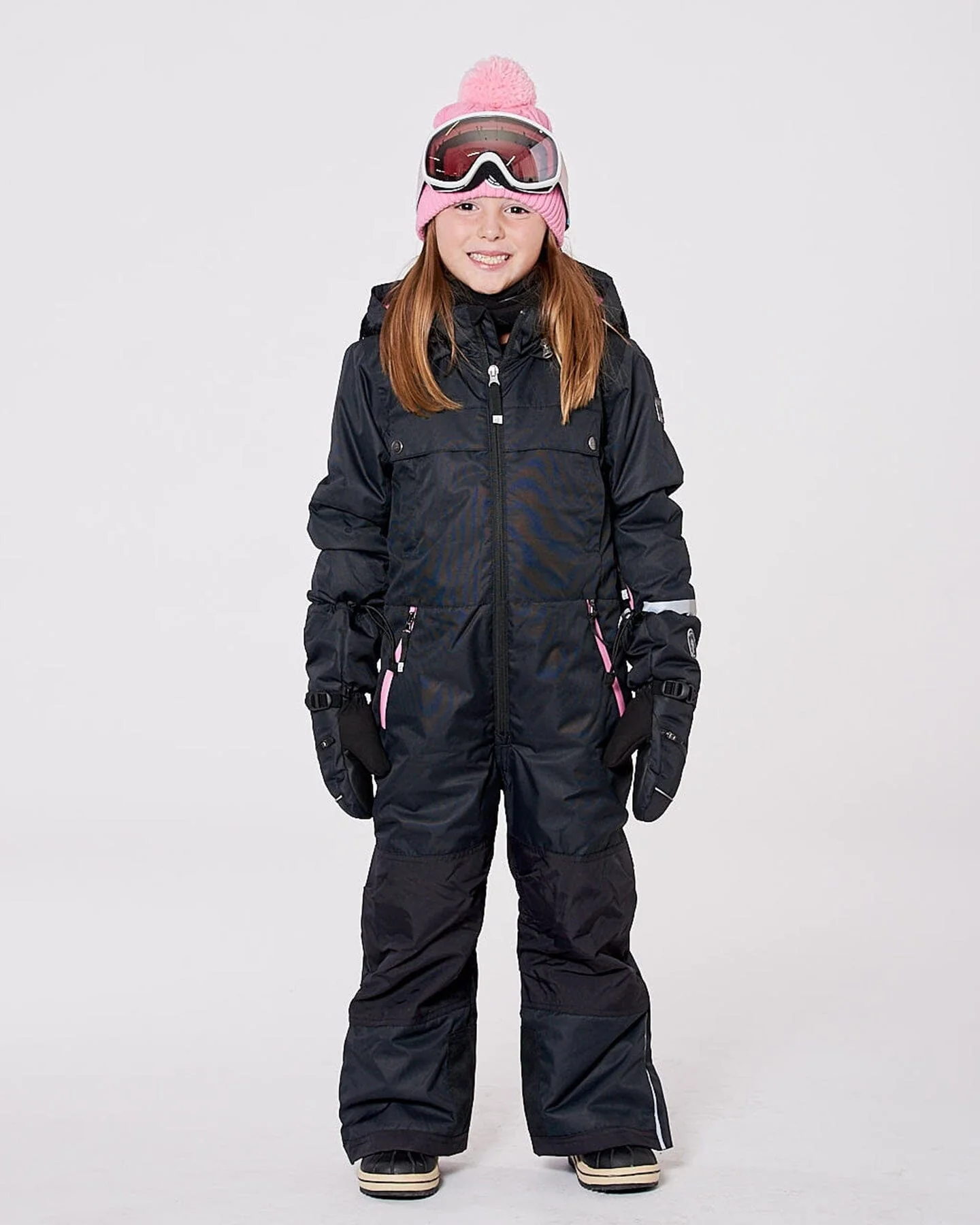 One-Piece Teknik Snowsuit Black With Pink