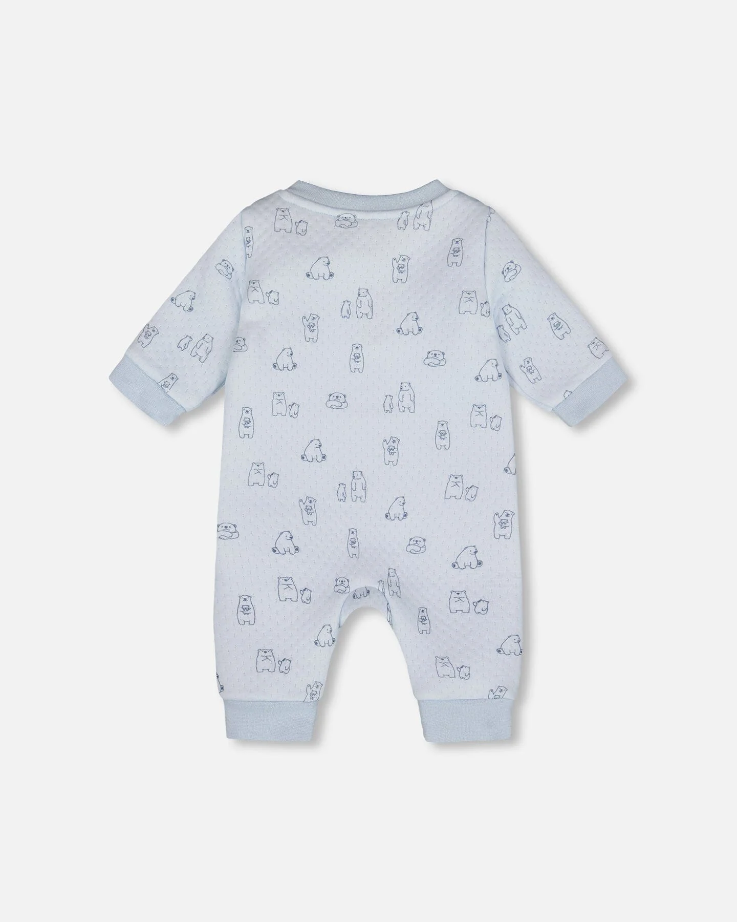 Organic Cotton One-Piece And Baby Romper Blue Bear Print