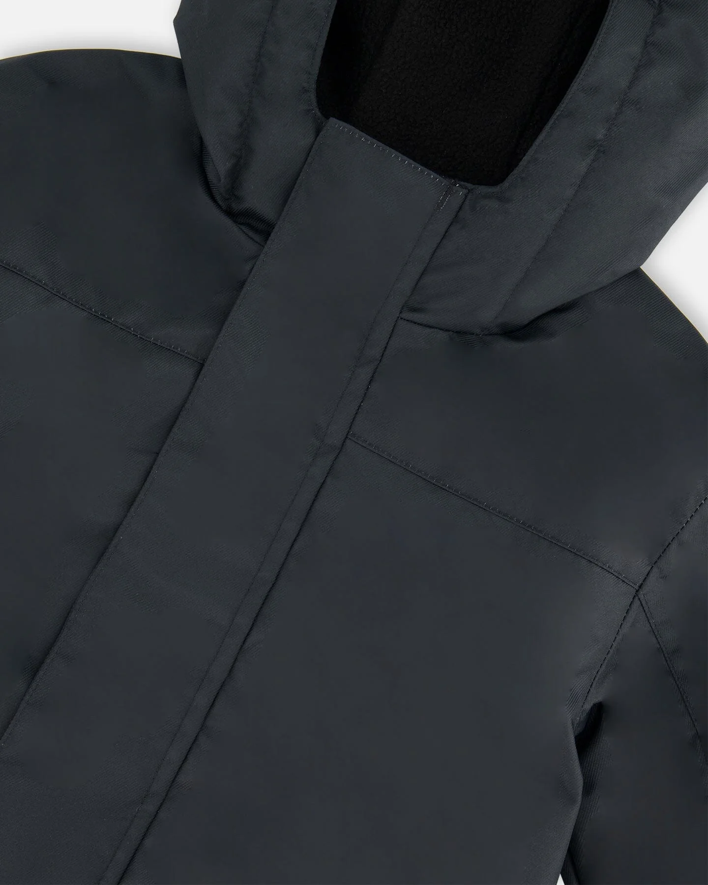Solid Mid-Season One-Piece Outerwear Black