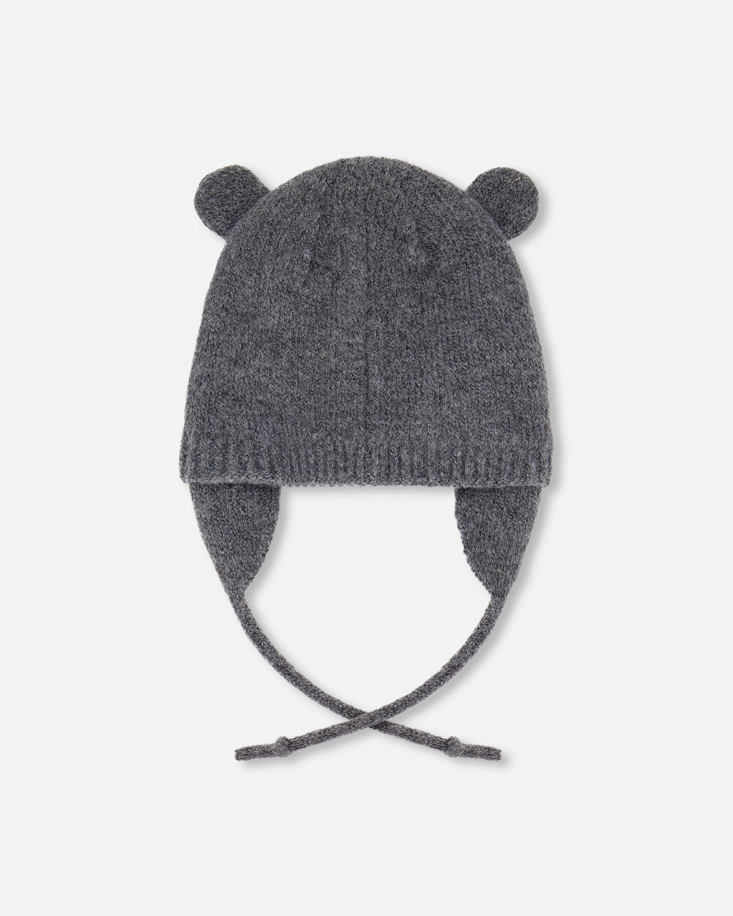 Lined Knit Hat With Ears Gray