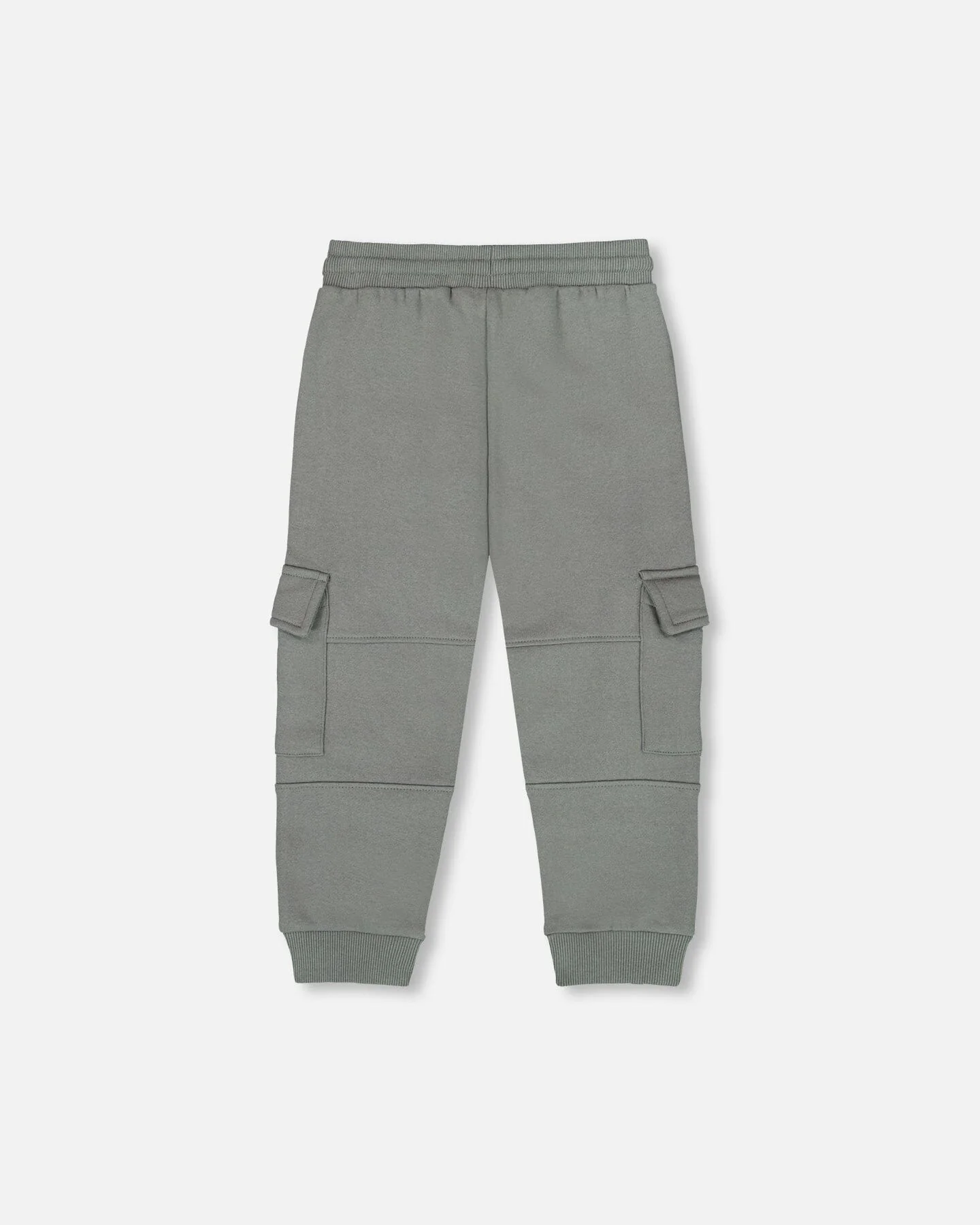 Fleece Sweatpants With Cargo Pockets Gray Green