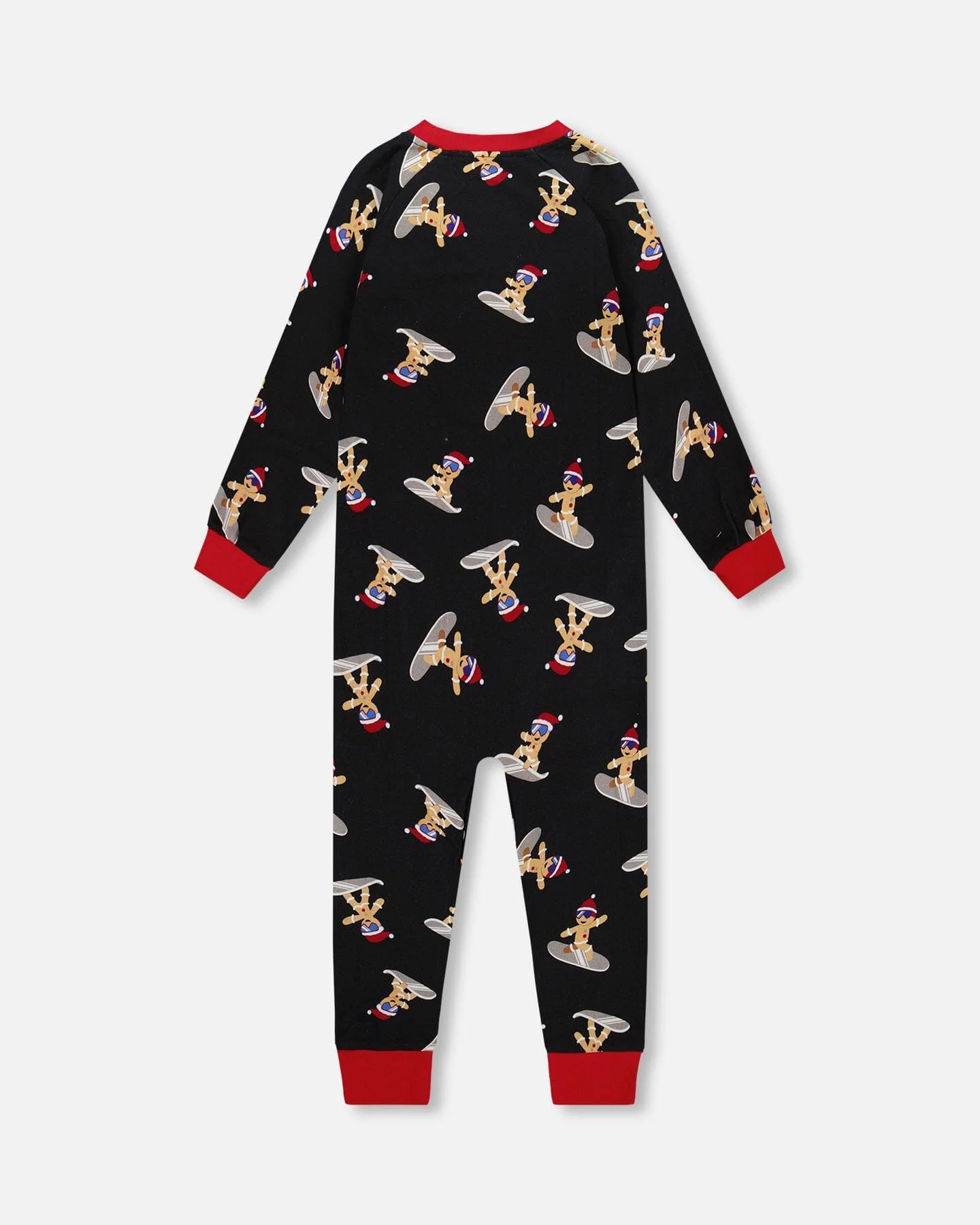 Organic Cotton Interlock One-Piece Pajama Black Cookie Print