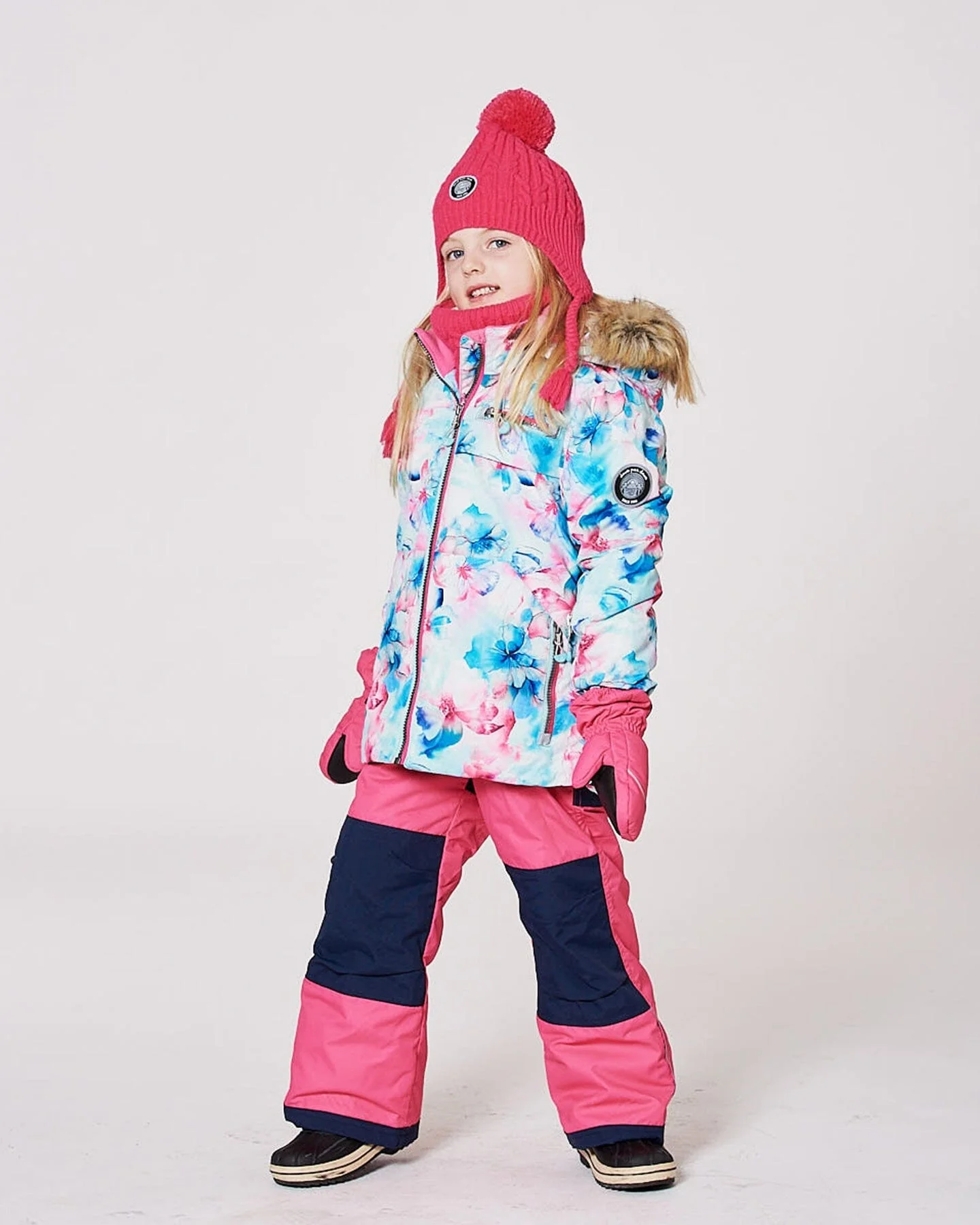 Two-Piece Play Snowsuit With Printed Jacket Flash Coral
