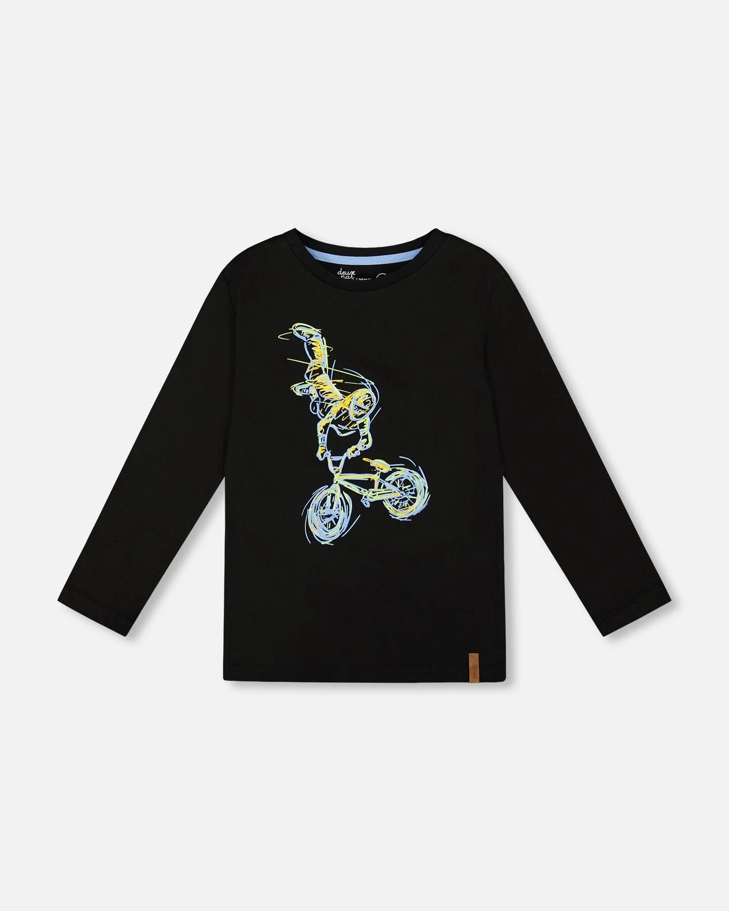 Long Sleeve Cotton Jersey Tee Shirt Black