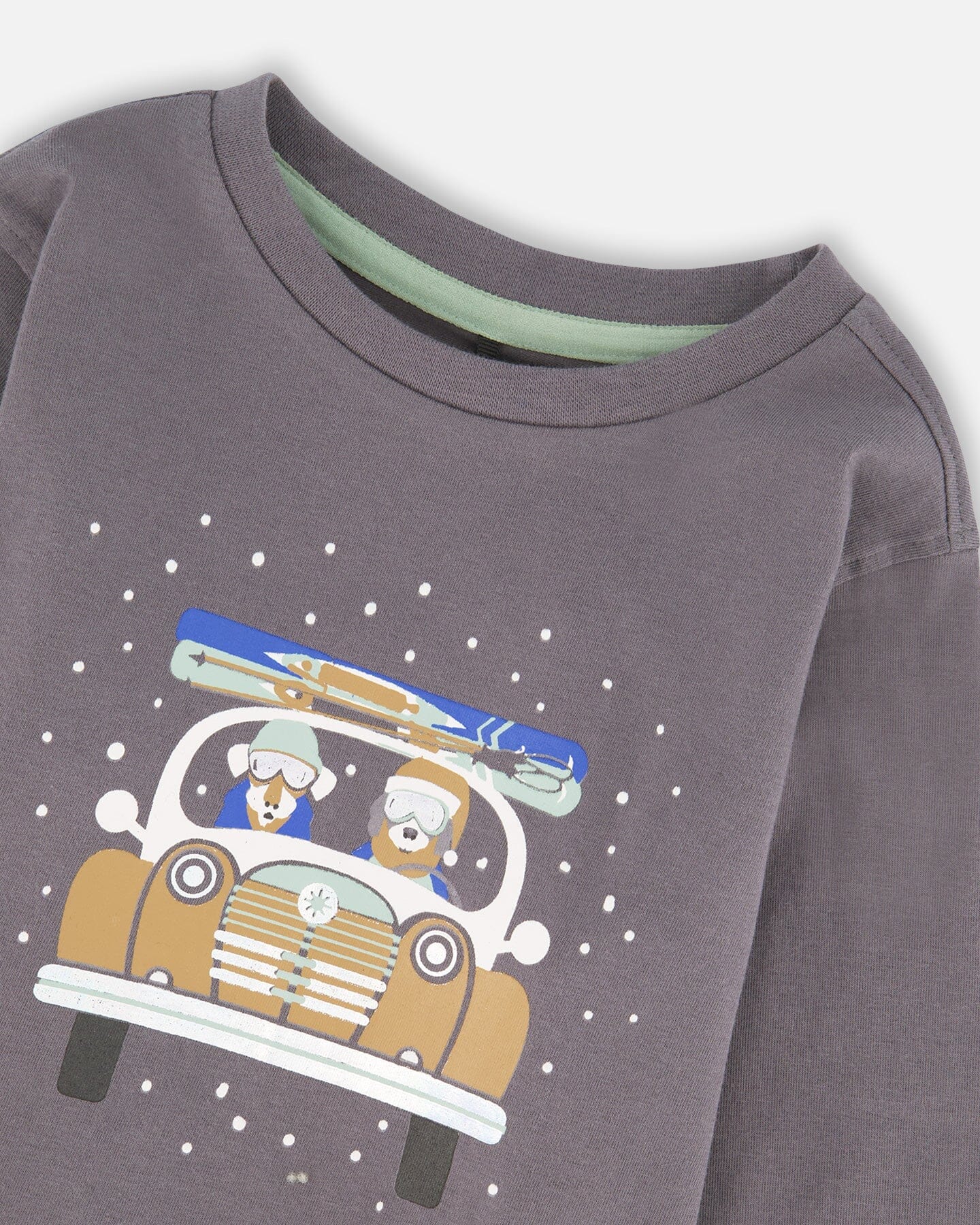 Long Sleeve Organic Cotton Jersey Tee Dark Gray