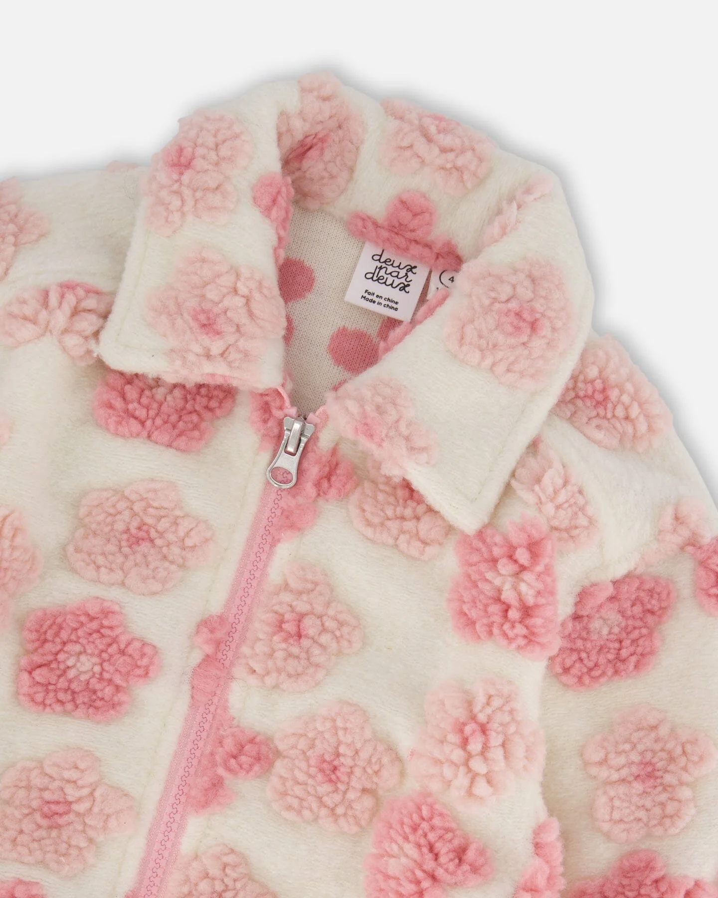 Sherpa Overshirt Off-White And Pink