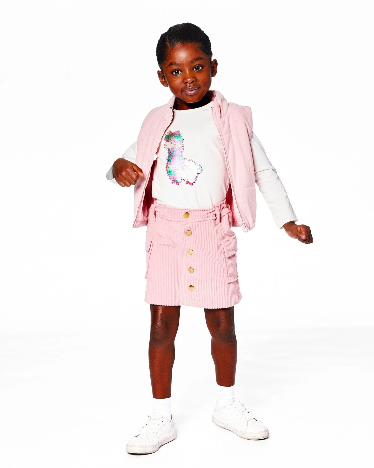 Organic Cotton T-Shirt Off White With Llama