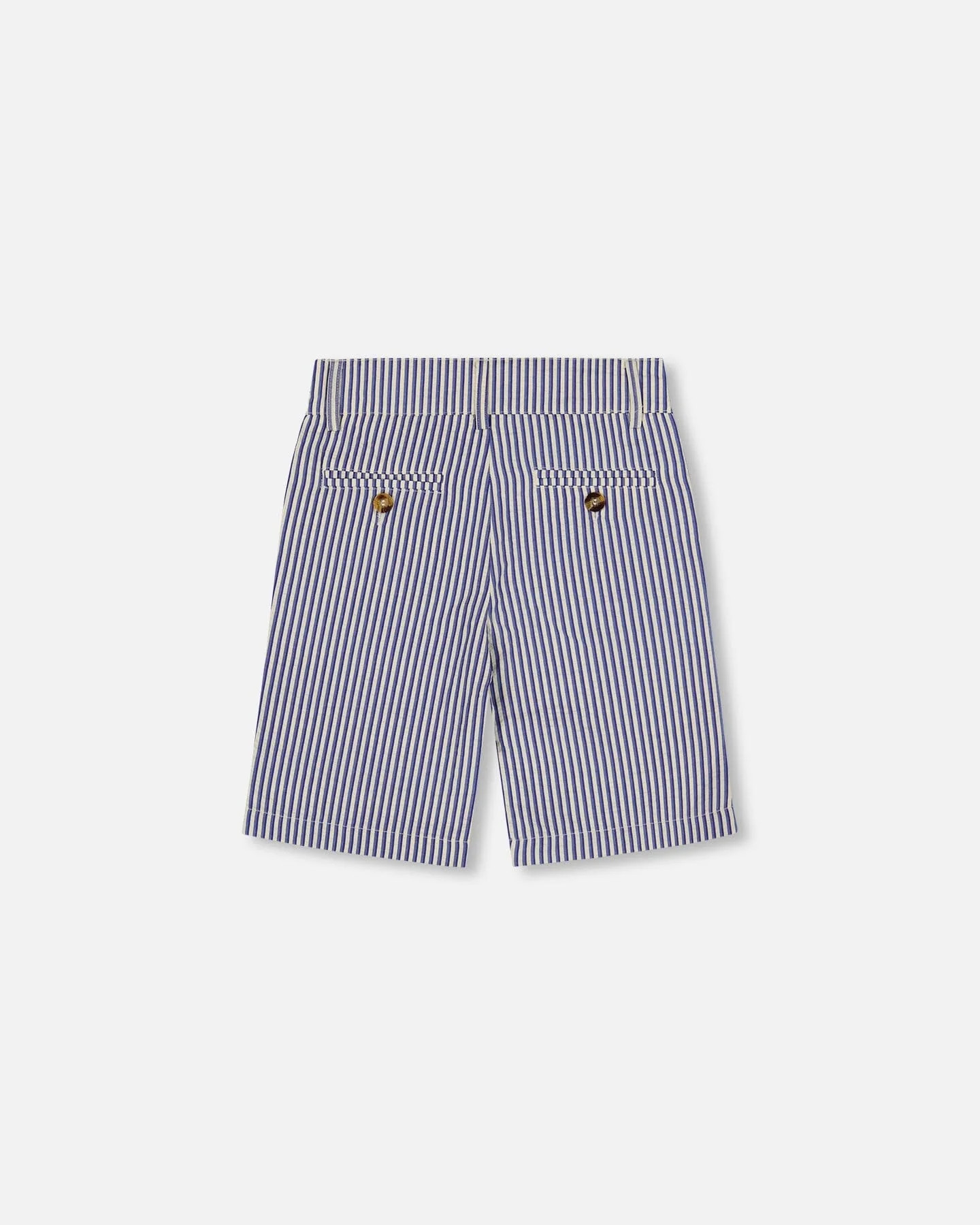 Slant Pocket Bermuda Shorts Royal Blue Striped