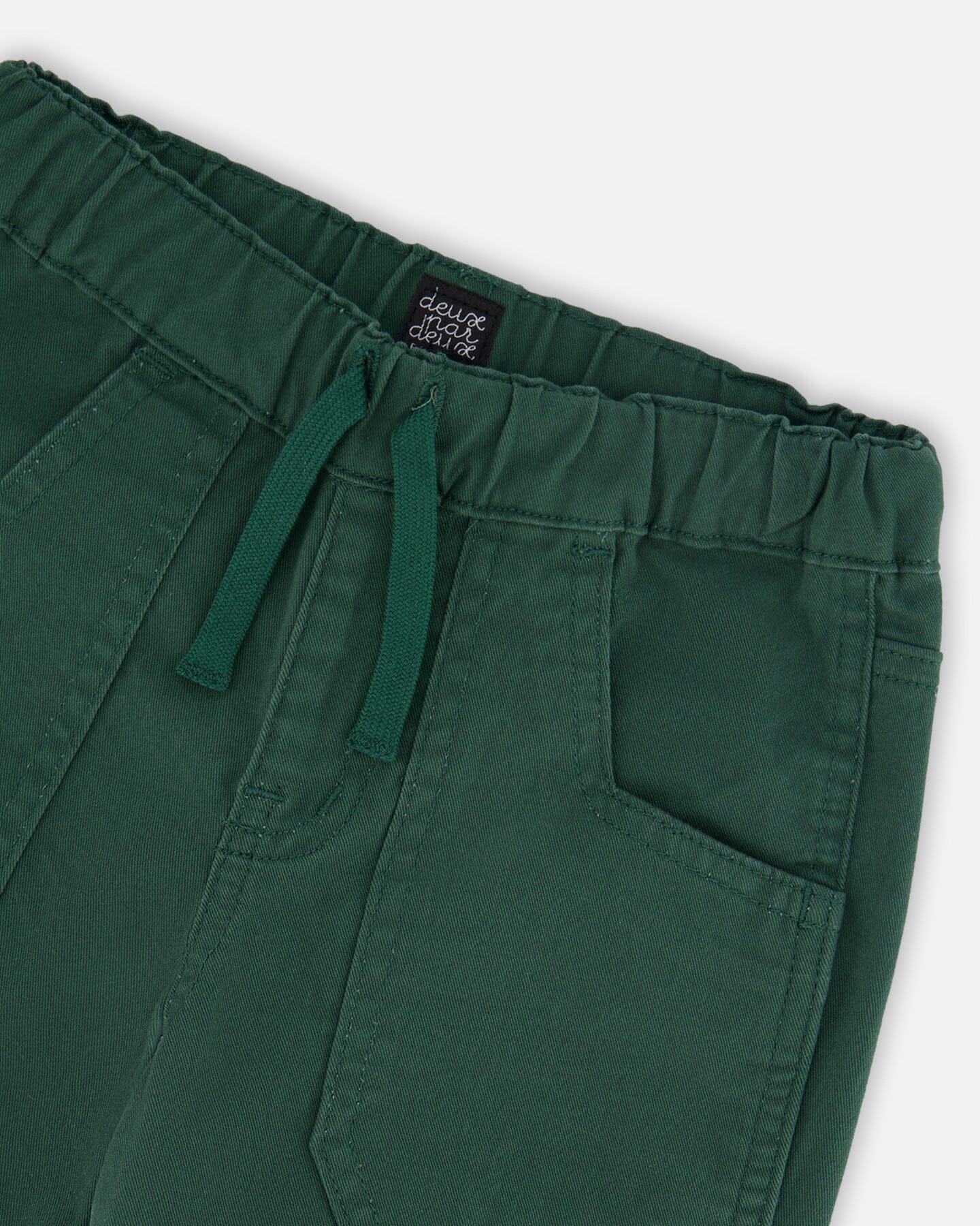 Twill Jogger Pants With Patch Pockets Forest Green