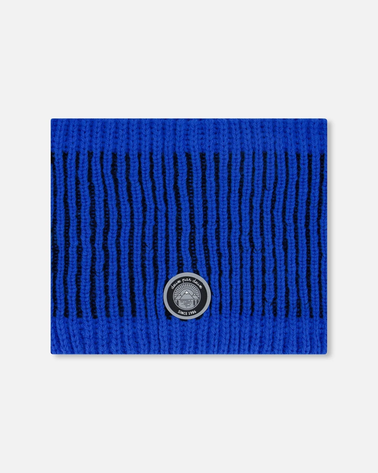 Lined Knit Neckwarmer Black And Blue