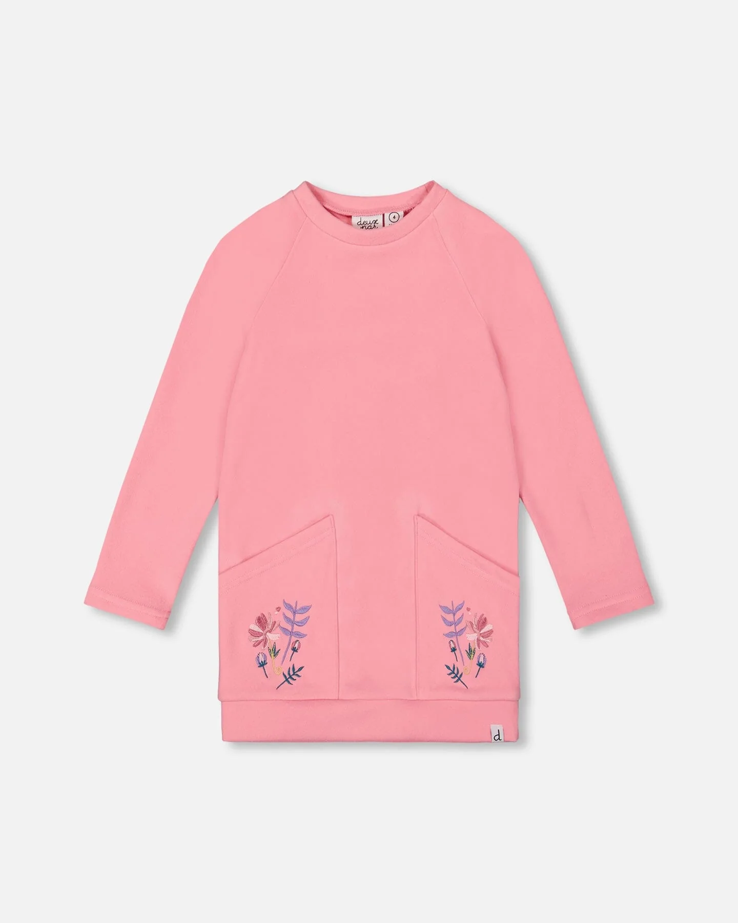 Tunic Tee With Embroidered Pockets Light Pink