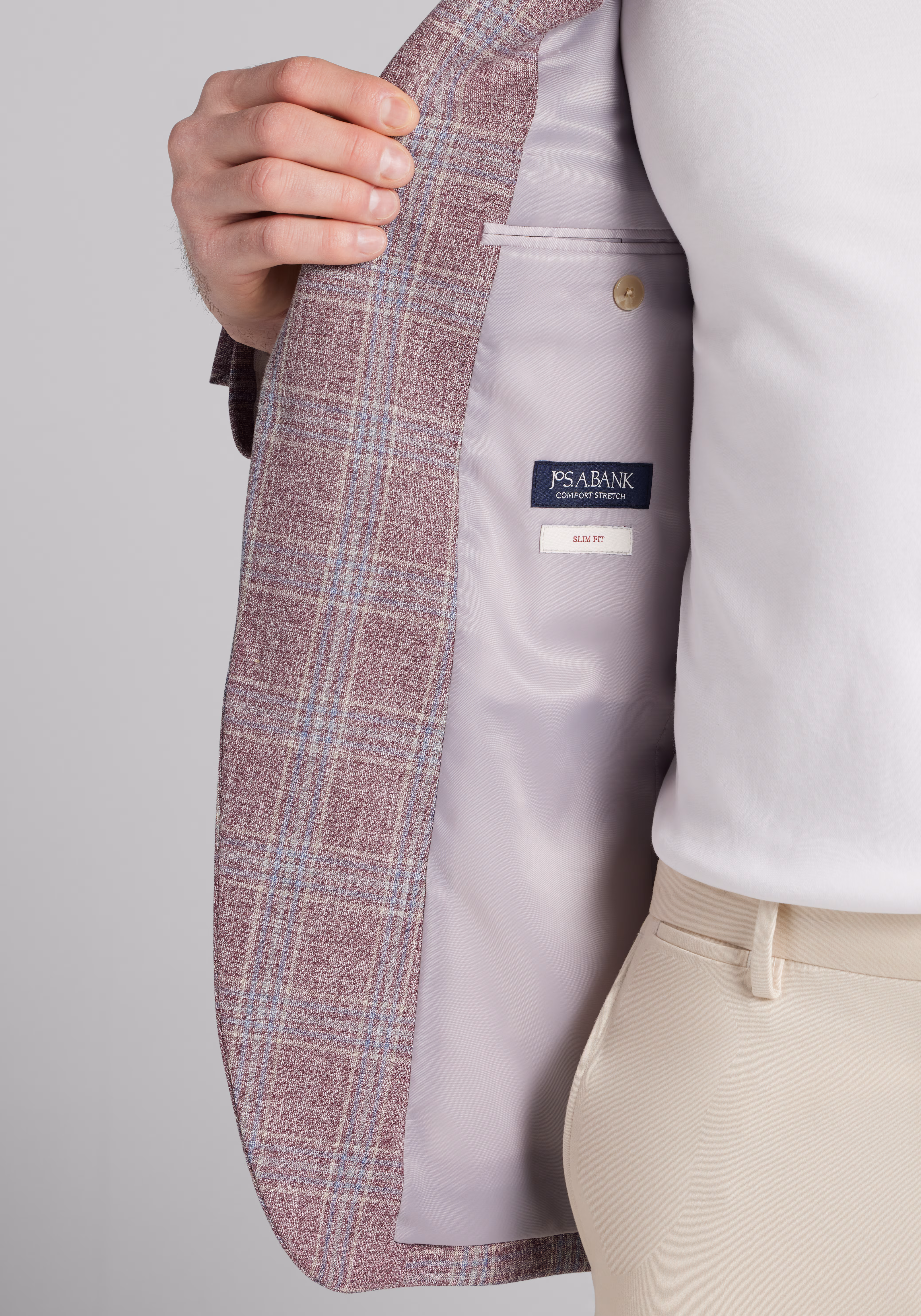Jos. A. Bank Slim Fit Plaid Comfort Stretch Sportcoat