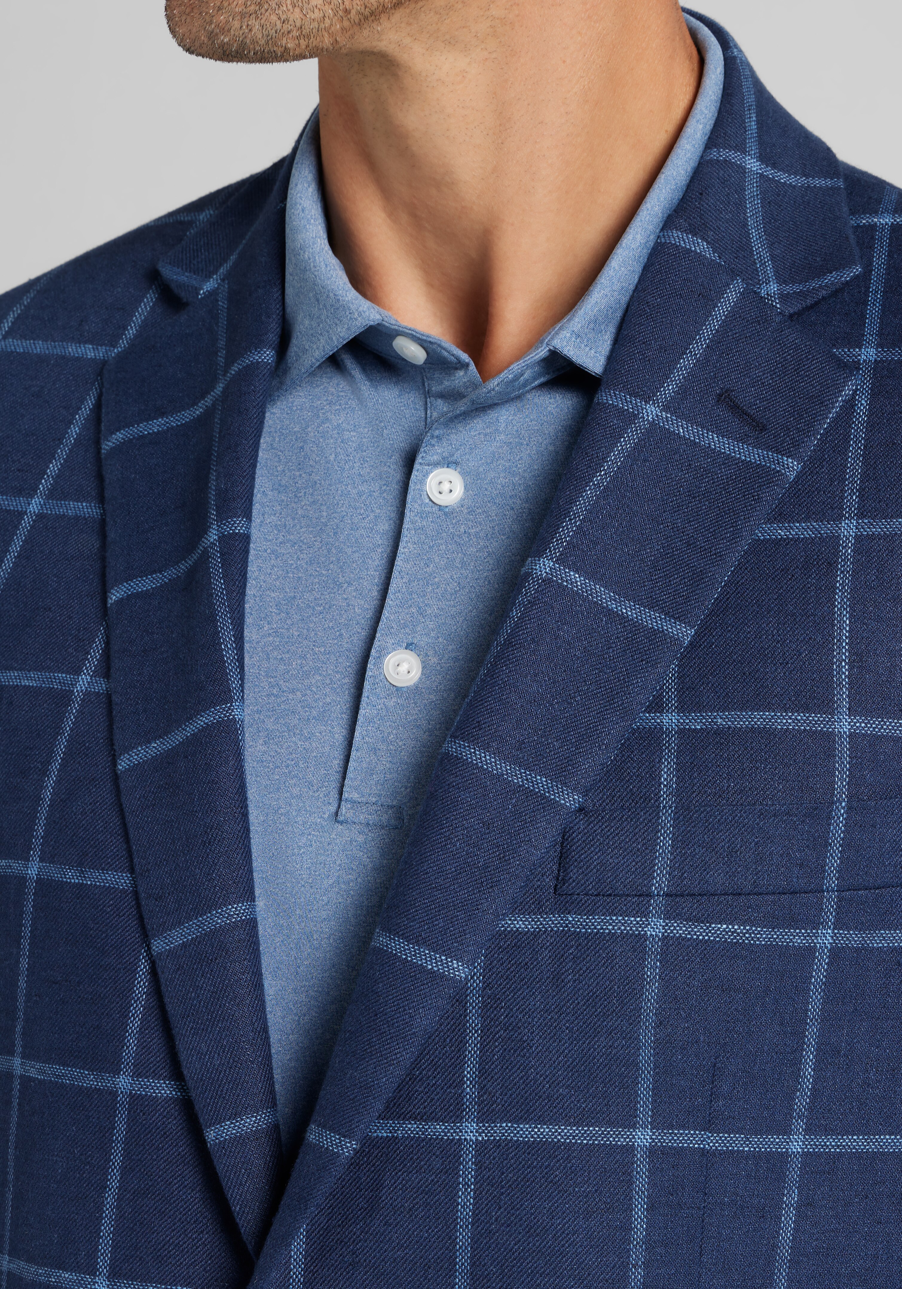 Jos A. Bank Traditional Fit Windowpane Sportcoat