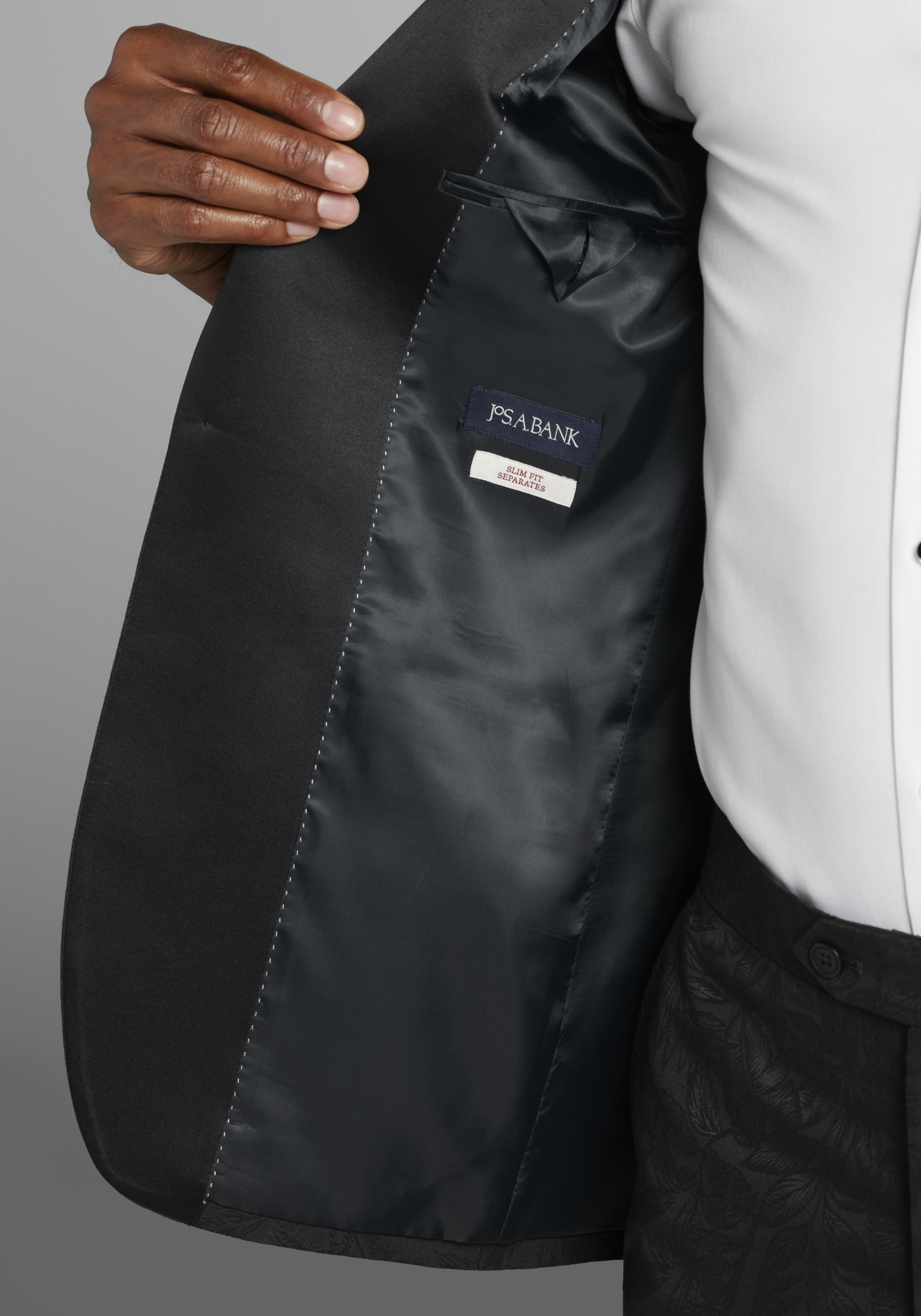Jos. A Bank Slim Fit Black Palm Tuxedo Suit Separates Jacket