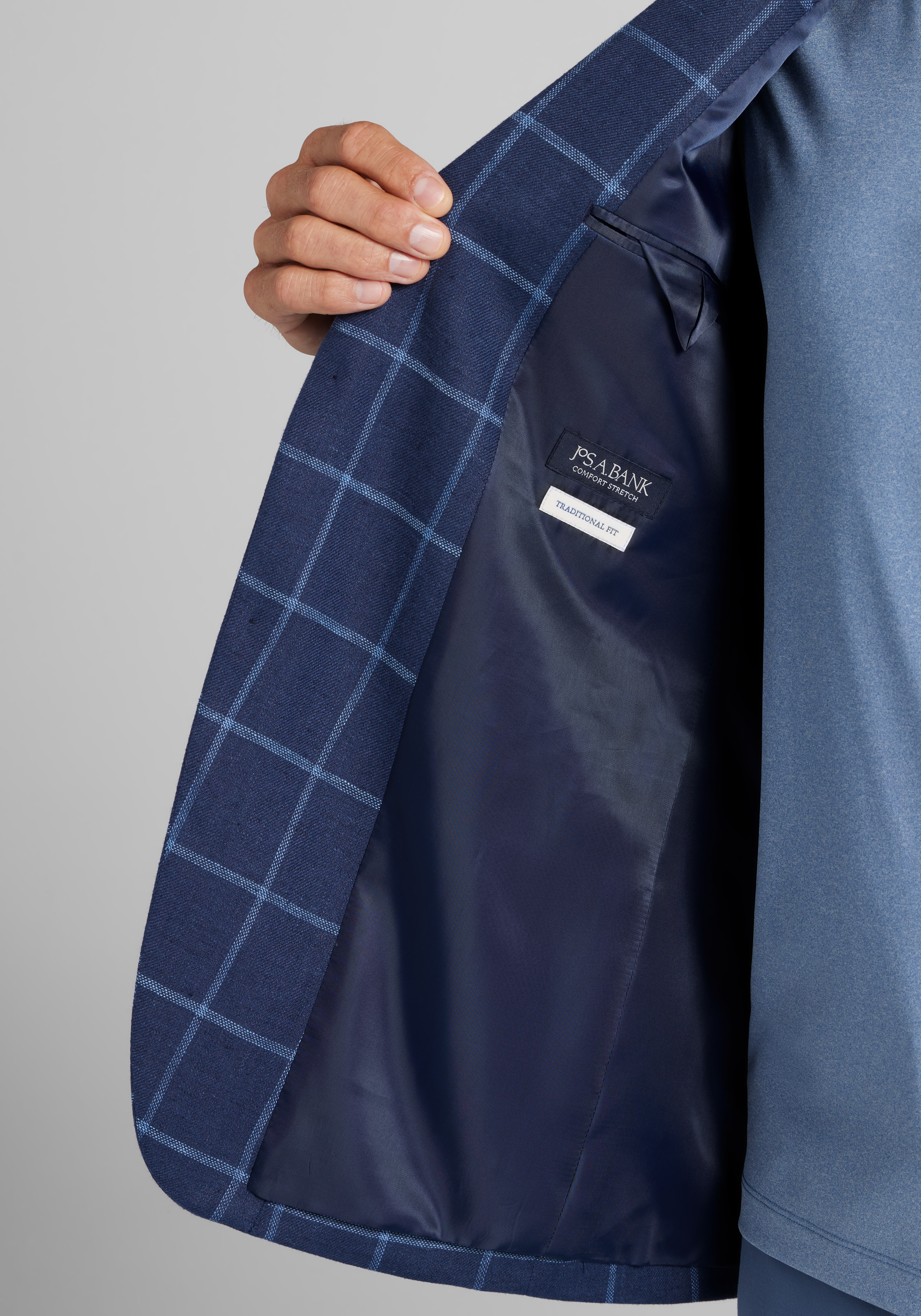 Jos A. Bank Traditional Fit Windowpane Sportcoat