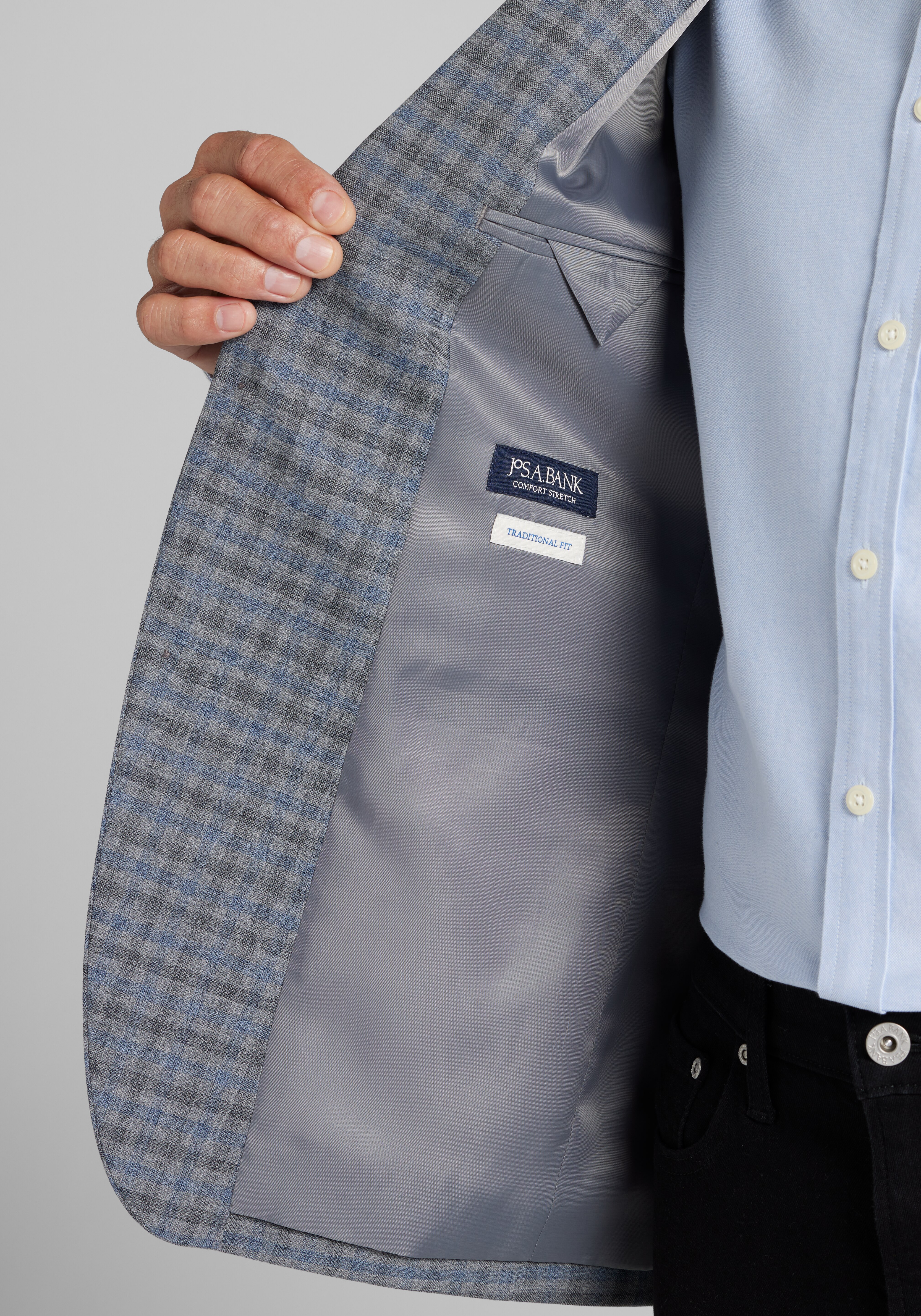 Jos. A. Bank Traditional Fit Comfort Stretch Plaid Sportcoat - Big & Tall