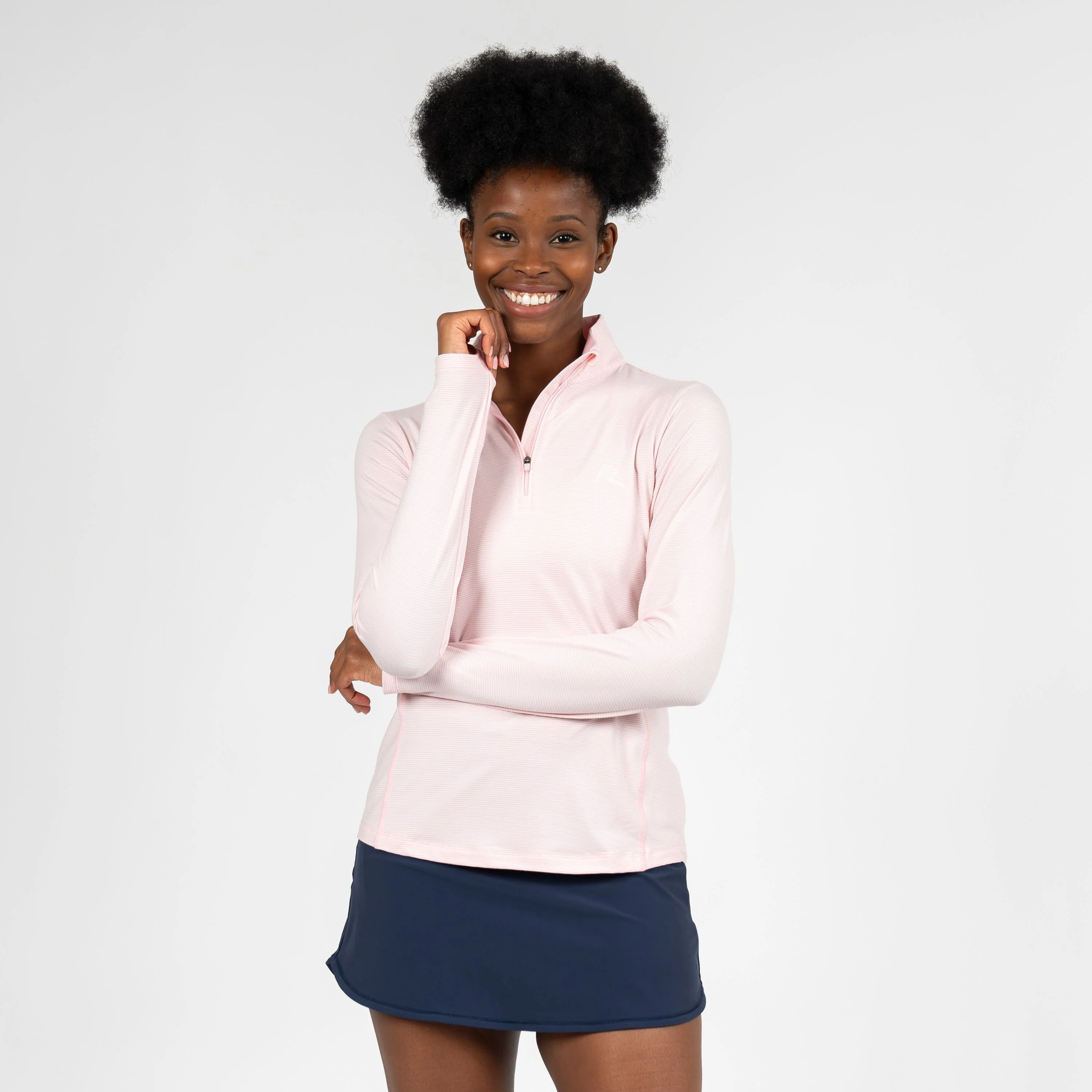 Riva Heather Stripe Performance Q-Zip