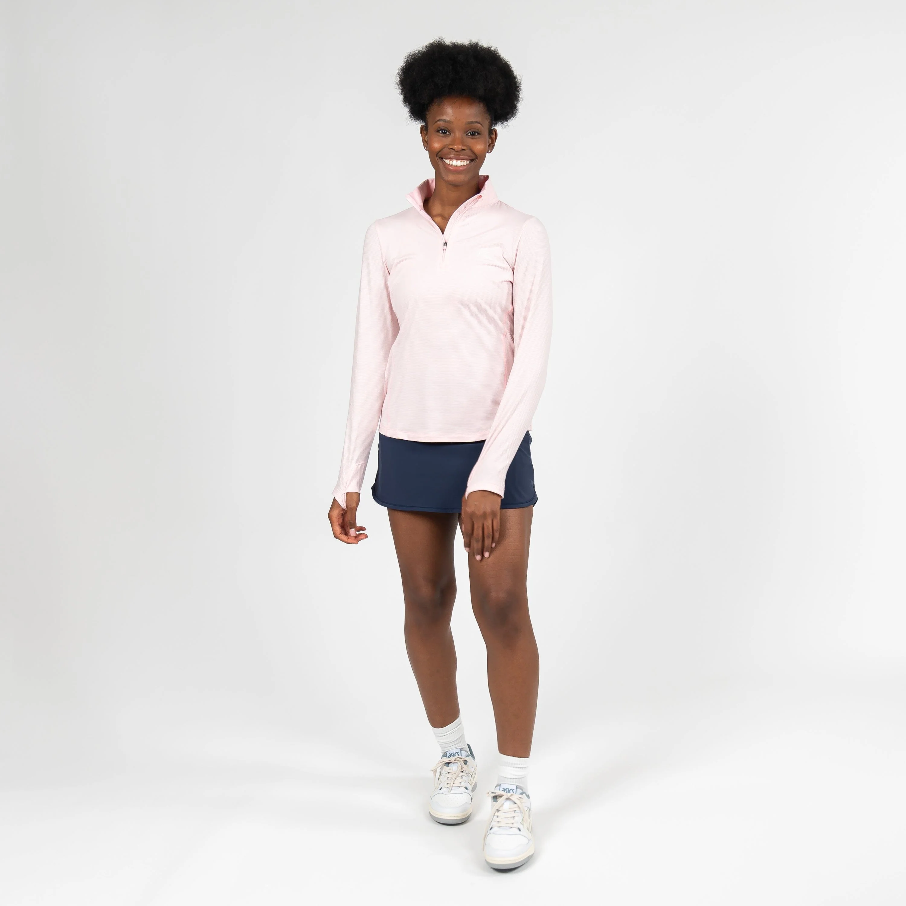 Riva Heather Stripe Performance Q-Zip