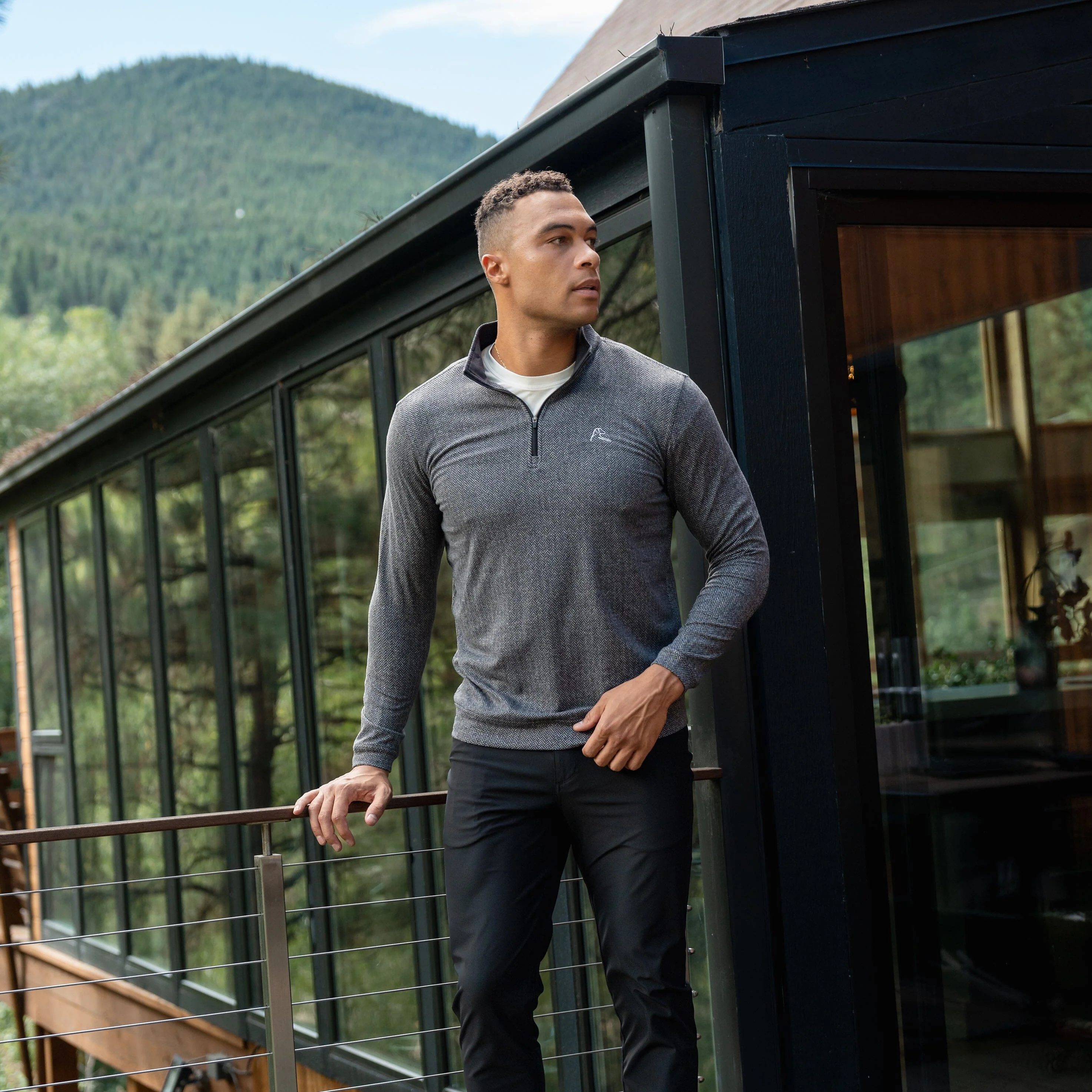 Herringbone Jacquard Performance Q-Zip