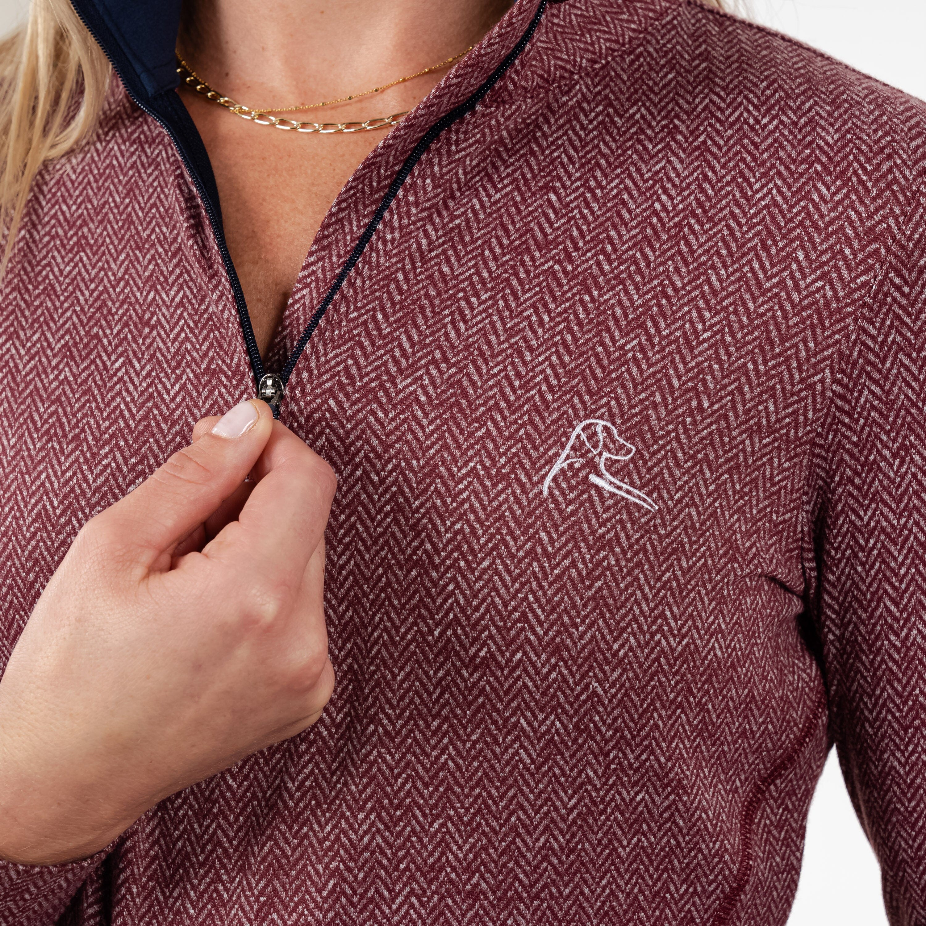 Herringbone Jacquard Performance Q-Zip