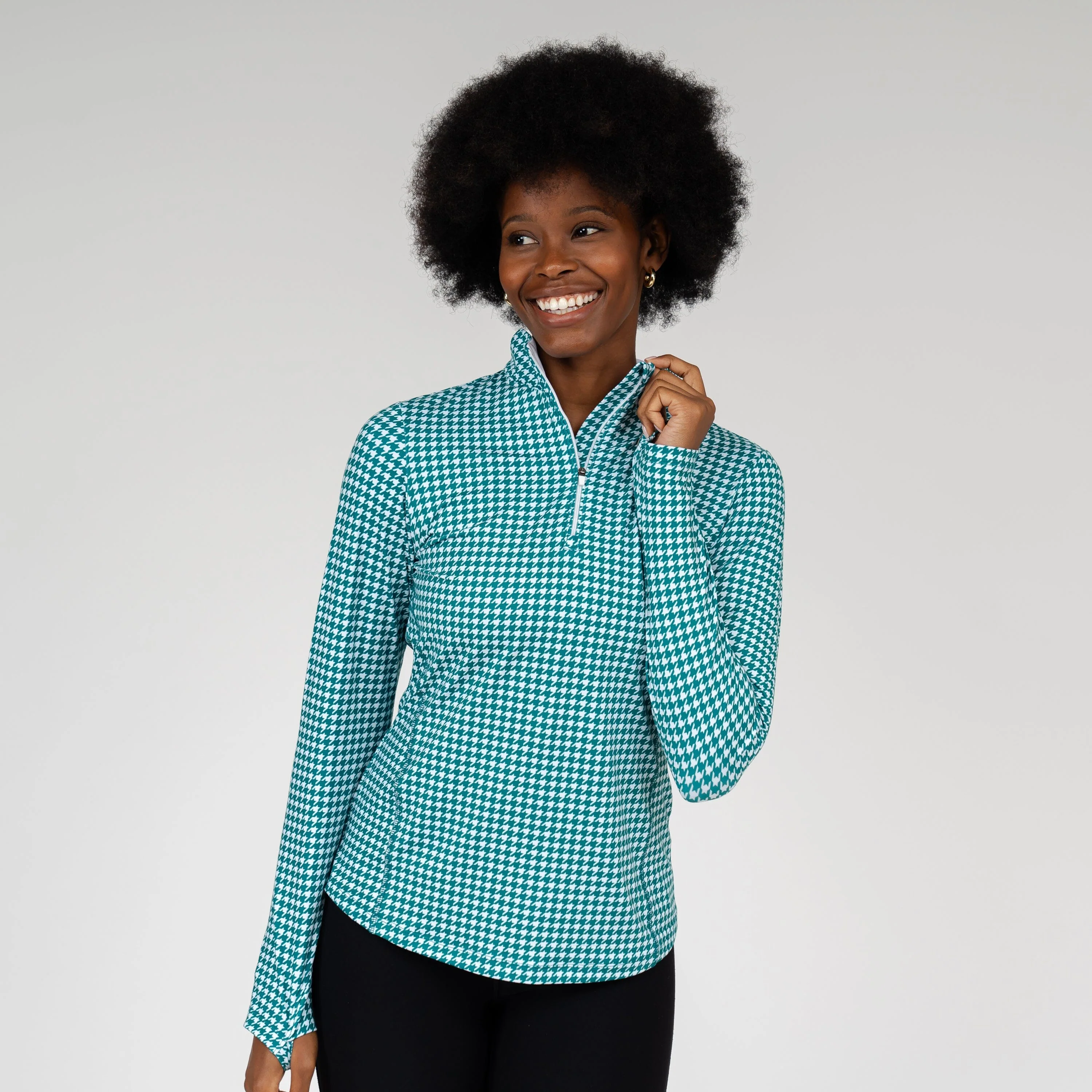Royal Houndstooth Performance Q-Zip