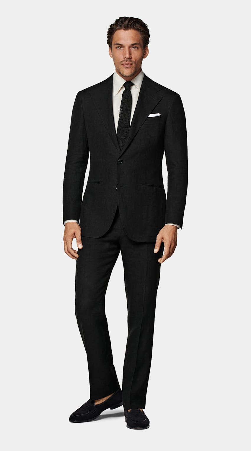 Black Relaxed Fit Roma Suit