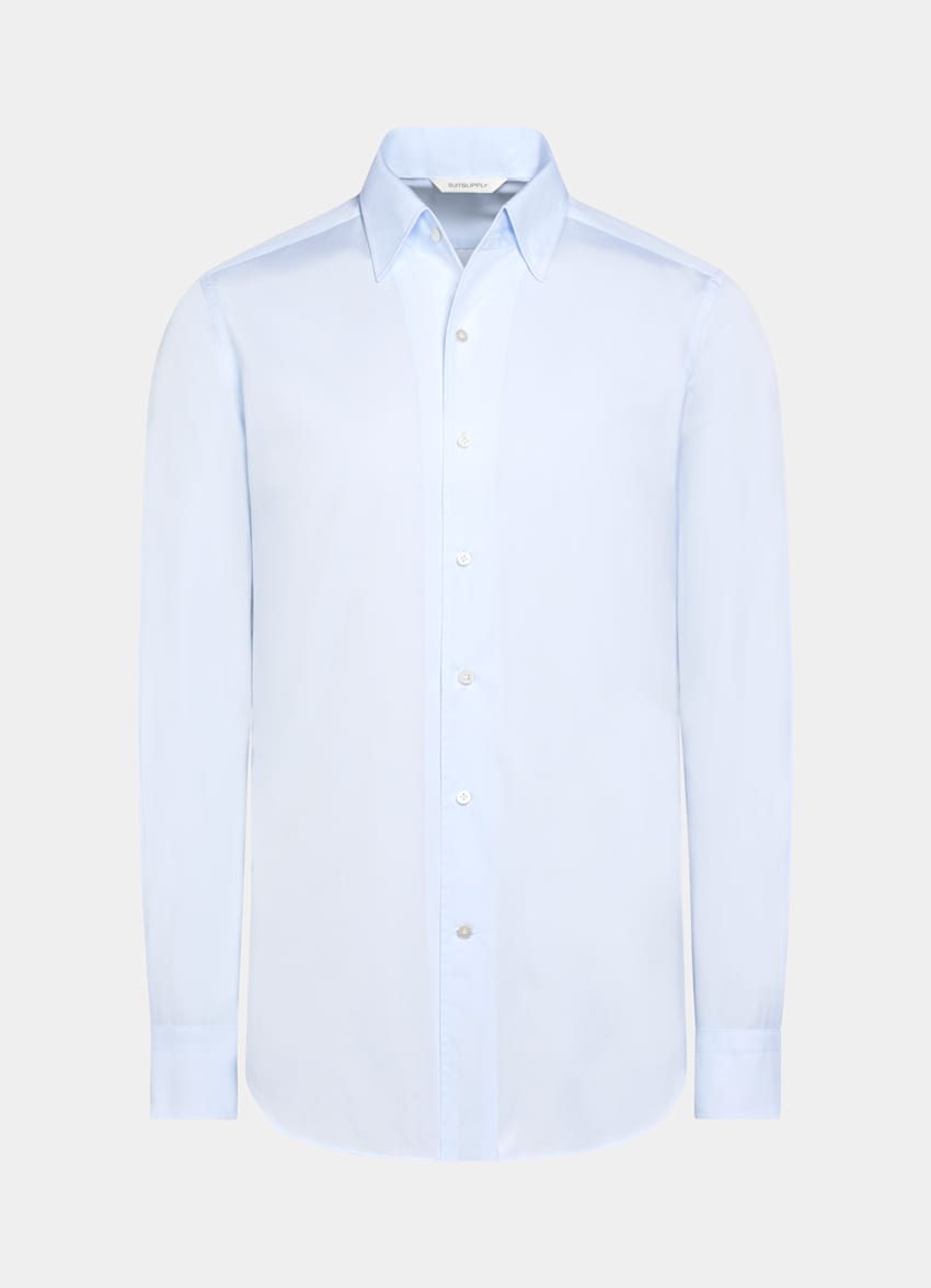Light Blue Classic Collar One Piece Tailored Fit Shirt