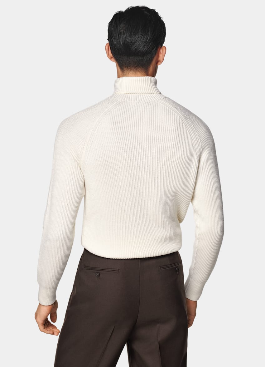 Off-White Merino Ribbed Turtleneck