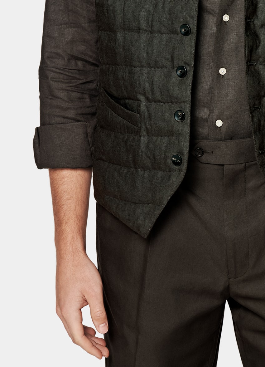 Dark Brown Down Vest