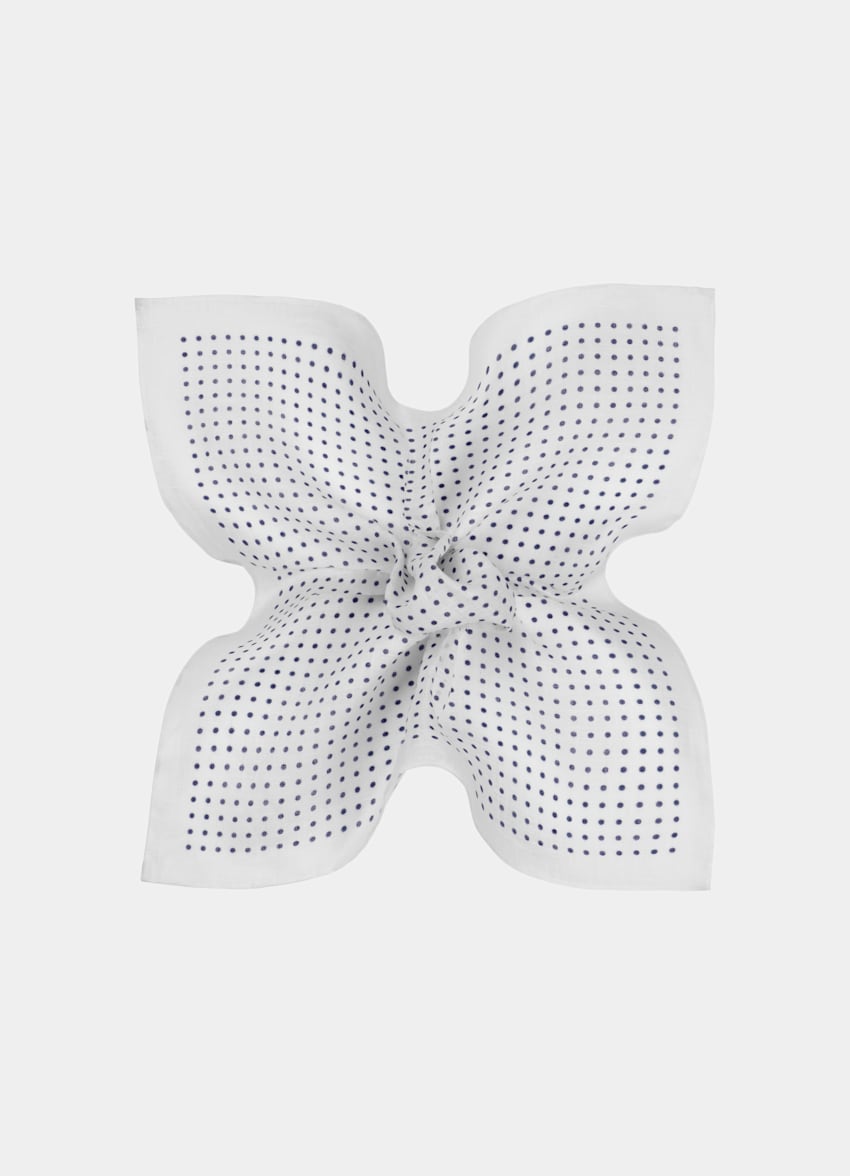 Navy Dots Pocket Square