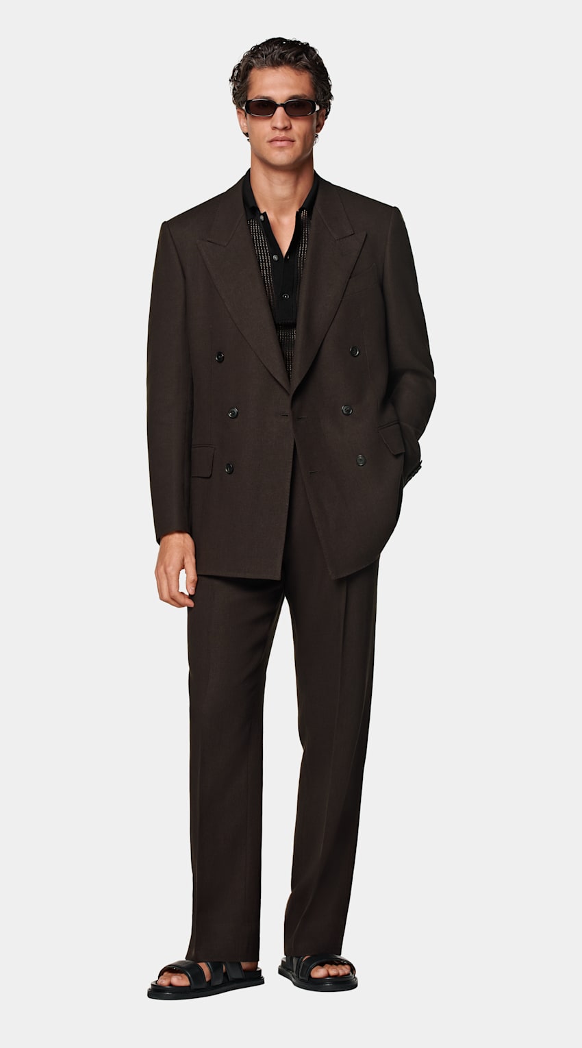 Mid Brown Tailored Fit Milano Suit