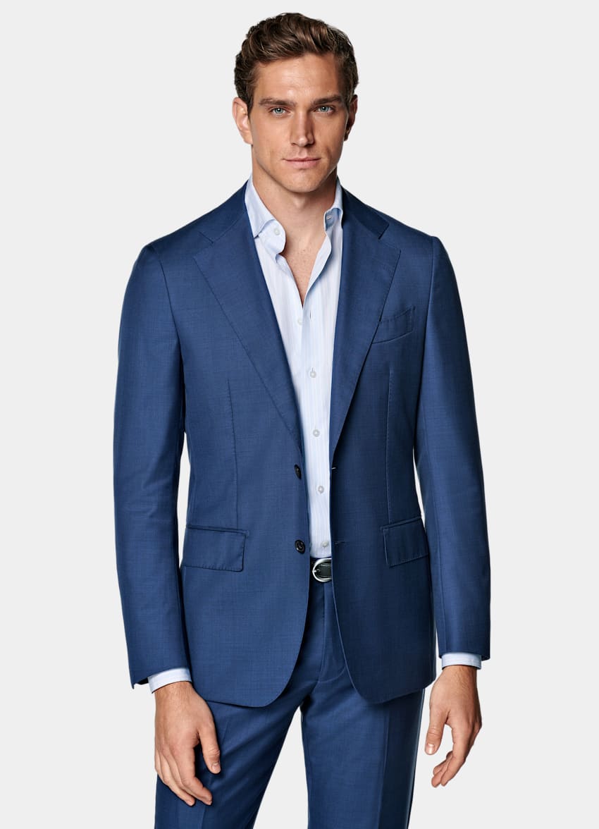 Mid Blue Tailored Fit Havana Suit