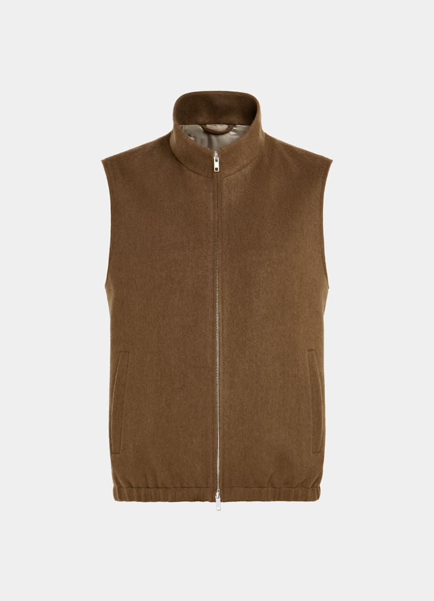 Mid Brown Zip Vest